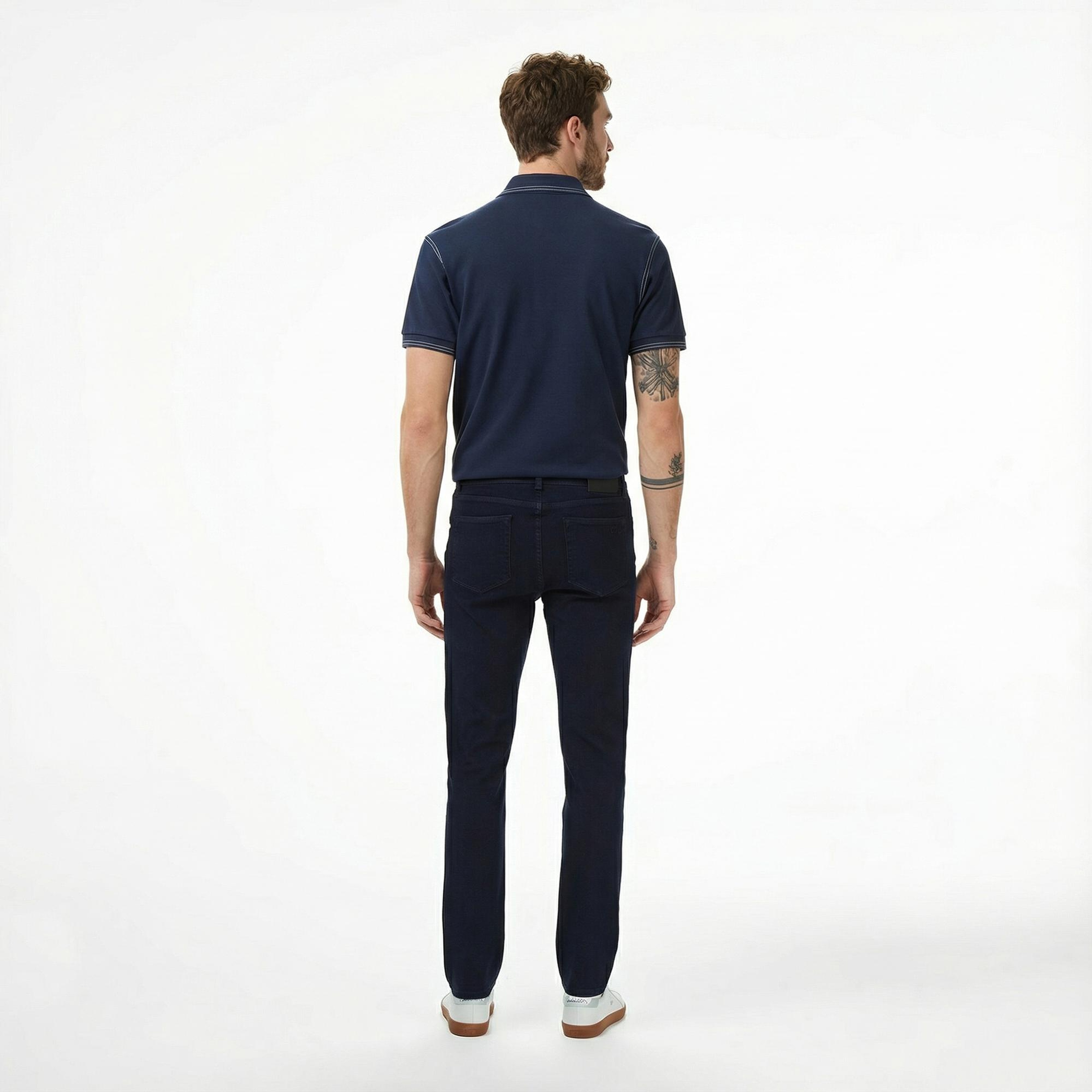 Lacoste Erkek Slim Fit Koyu Mavi Jean Pantolon