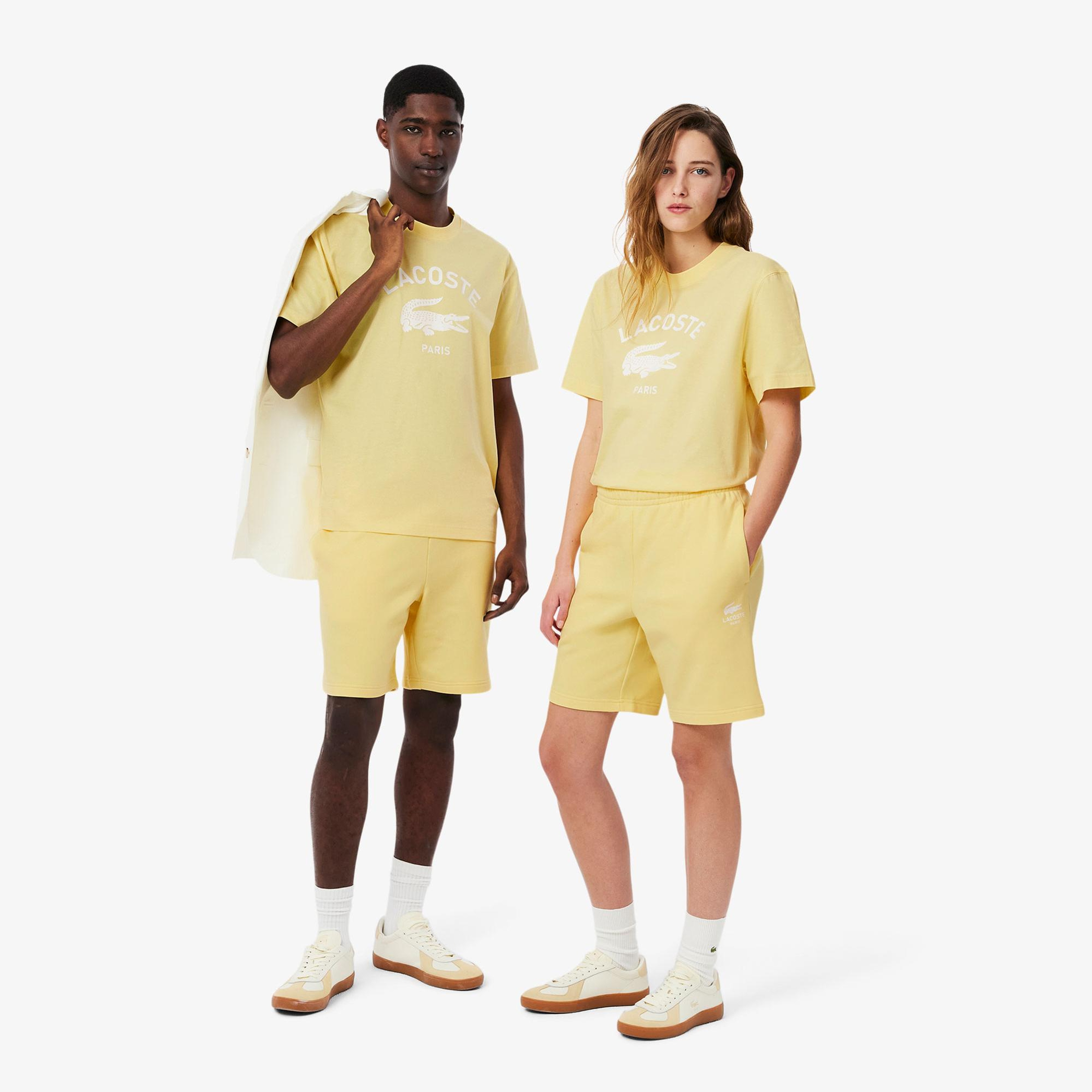 Lacoste Unisex Regular Fit Baskılı Sarı Şort