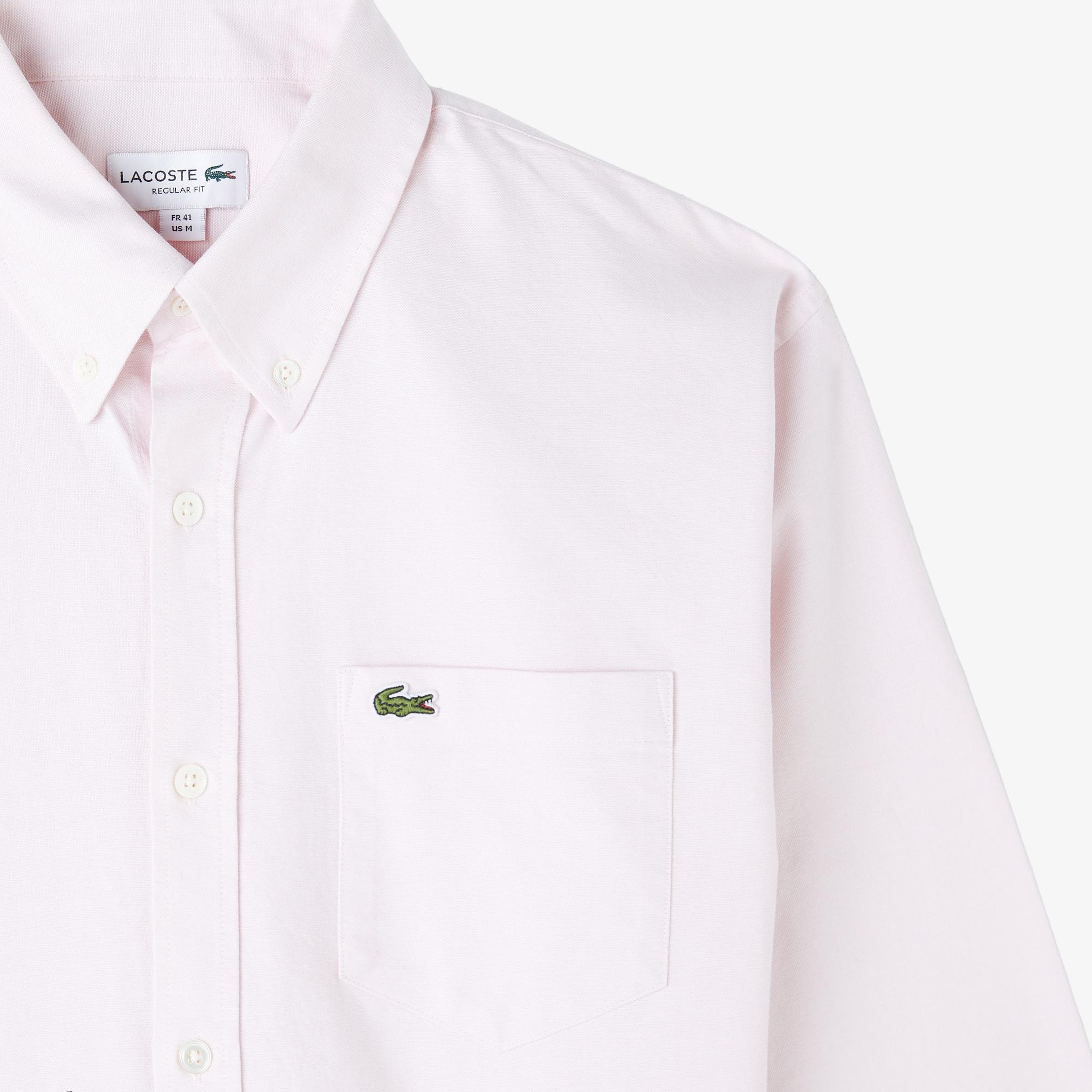 Lacoste Erkek Regular Fit Düğmeli Yaka Pembe Gömlek