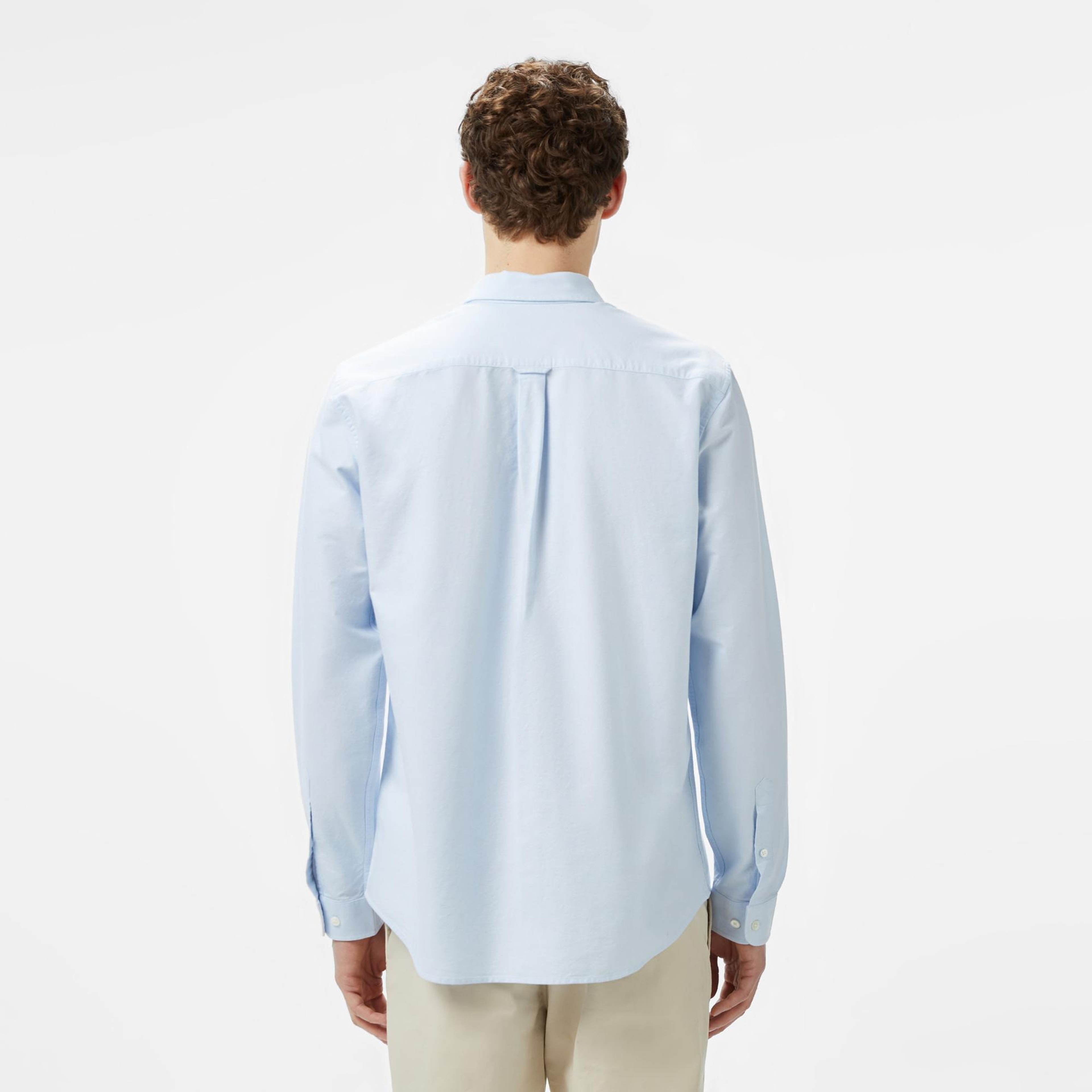 Lacoste Erkek Regular Fit Düğmeli Yaka Mavi Gömlek