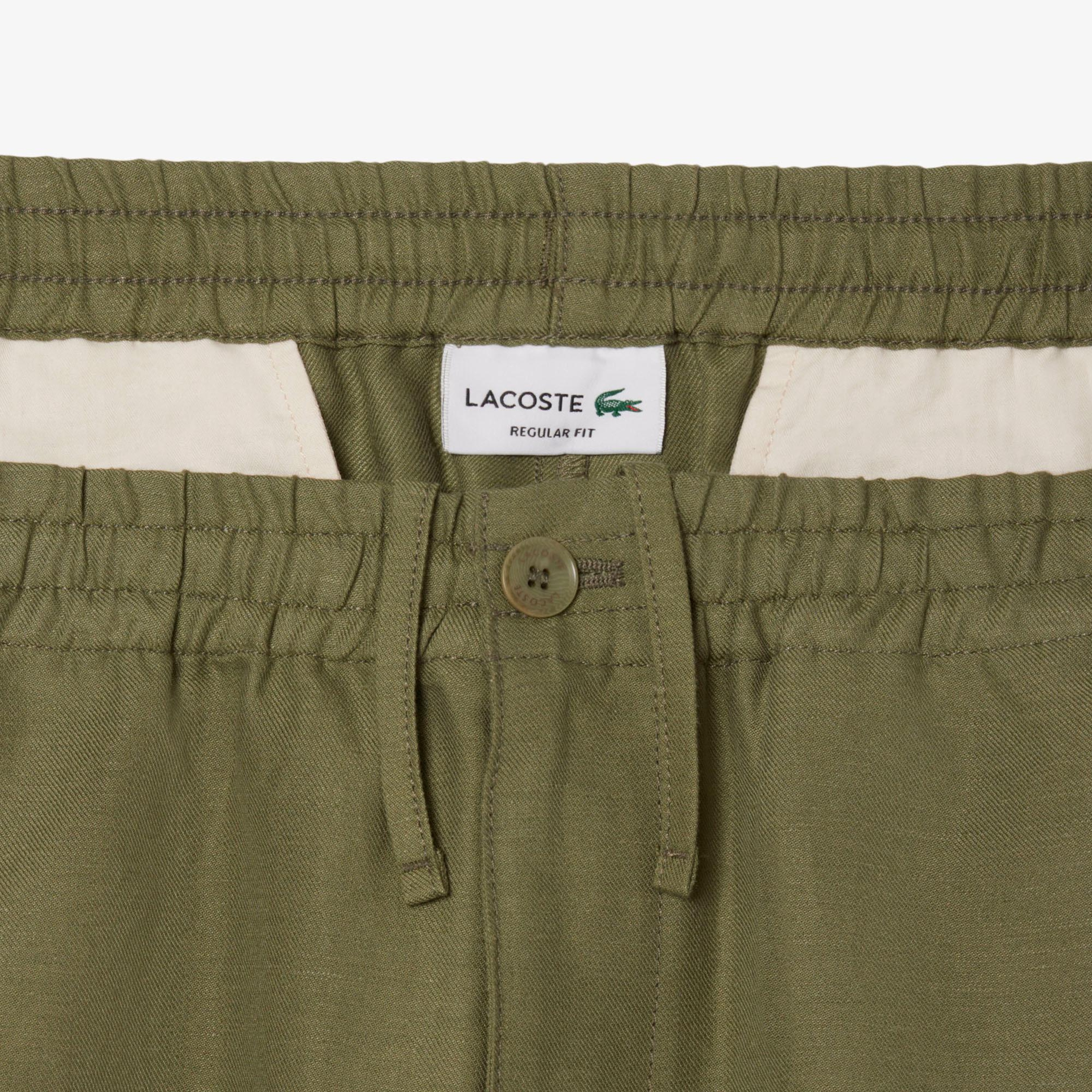 Lacoste Erkek Regular Fit Keten Haki Şort