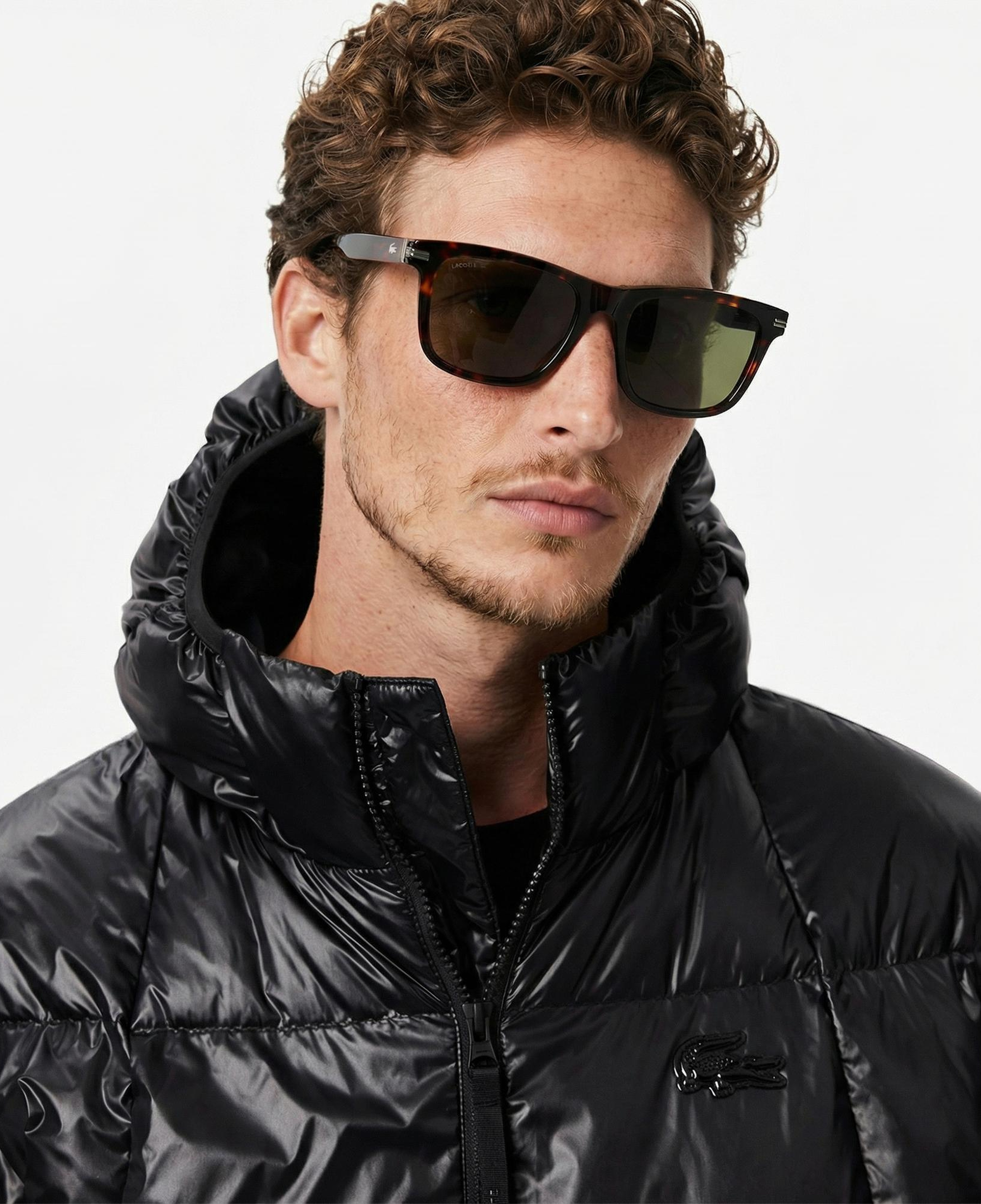 Lacoste Erkek Relaxed Fit Kapüşonlu Siyah Mont