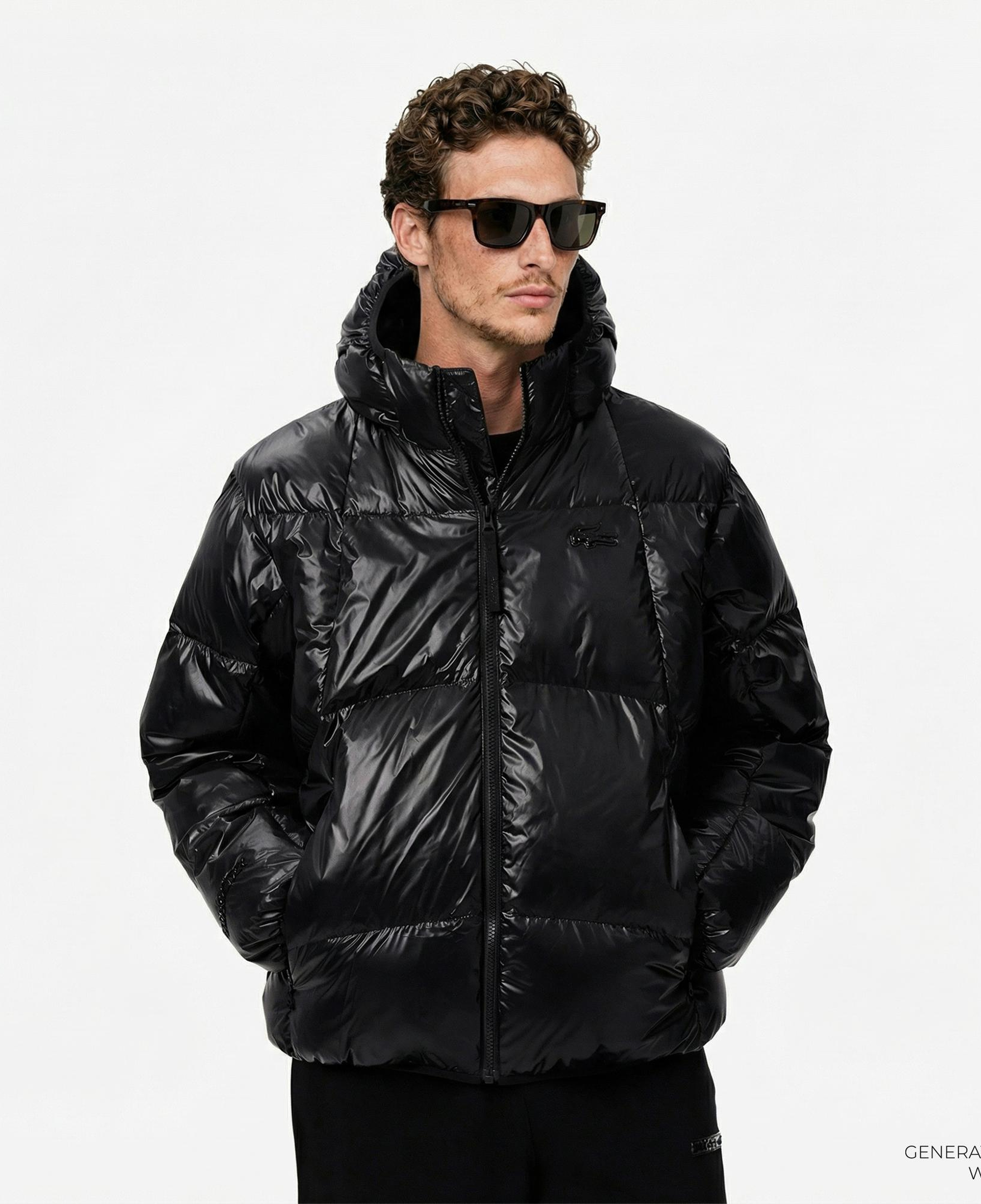 Lacoste Erkek Relaxed Fit Kapüşonlu Siyah Mont