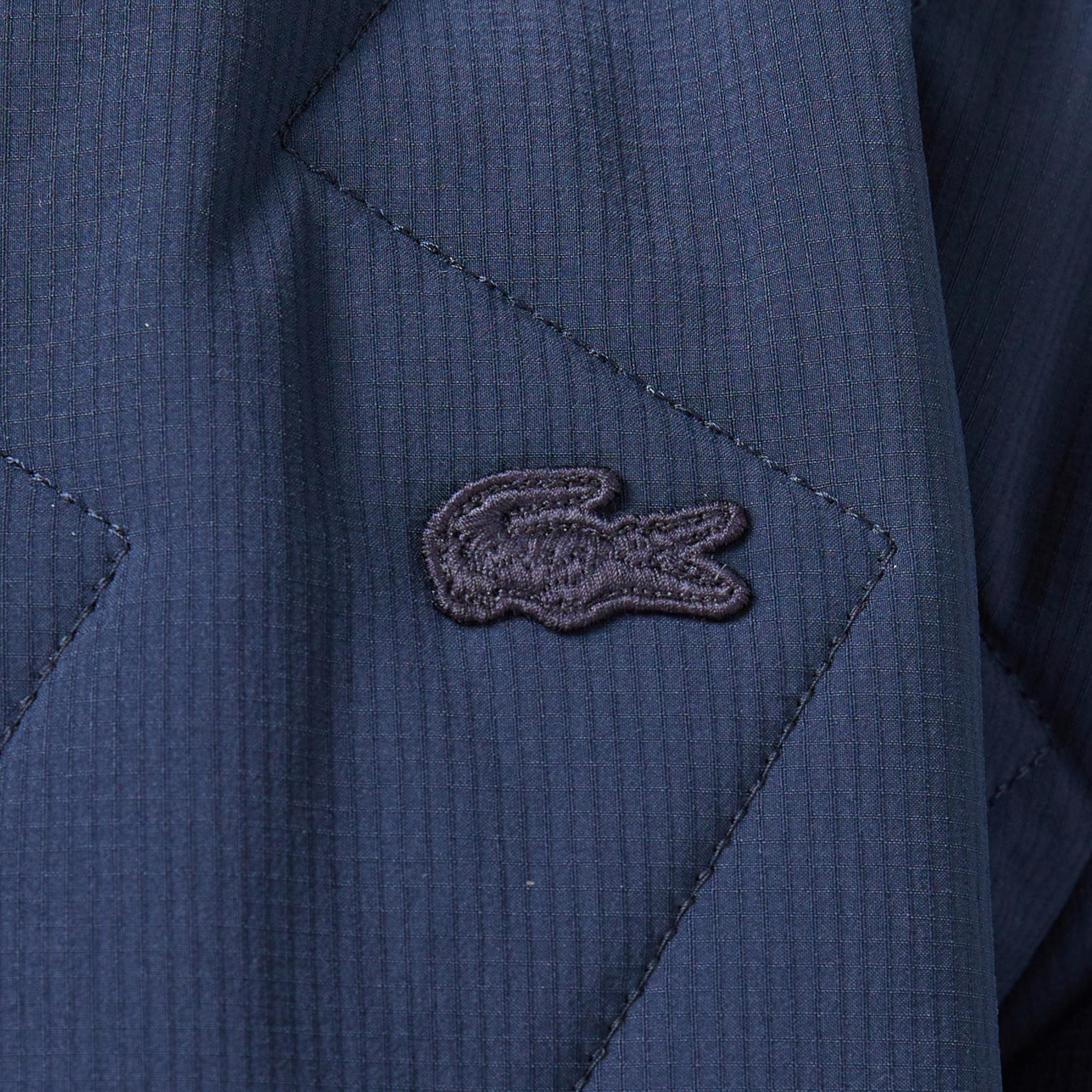 Lacoste Erkek Dik Yaka Kapitone Lacivert Mont