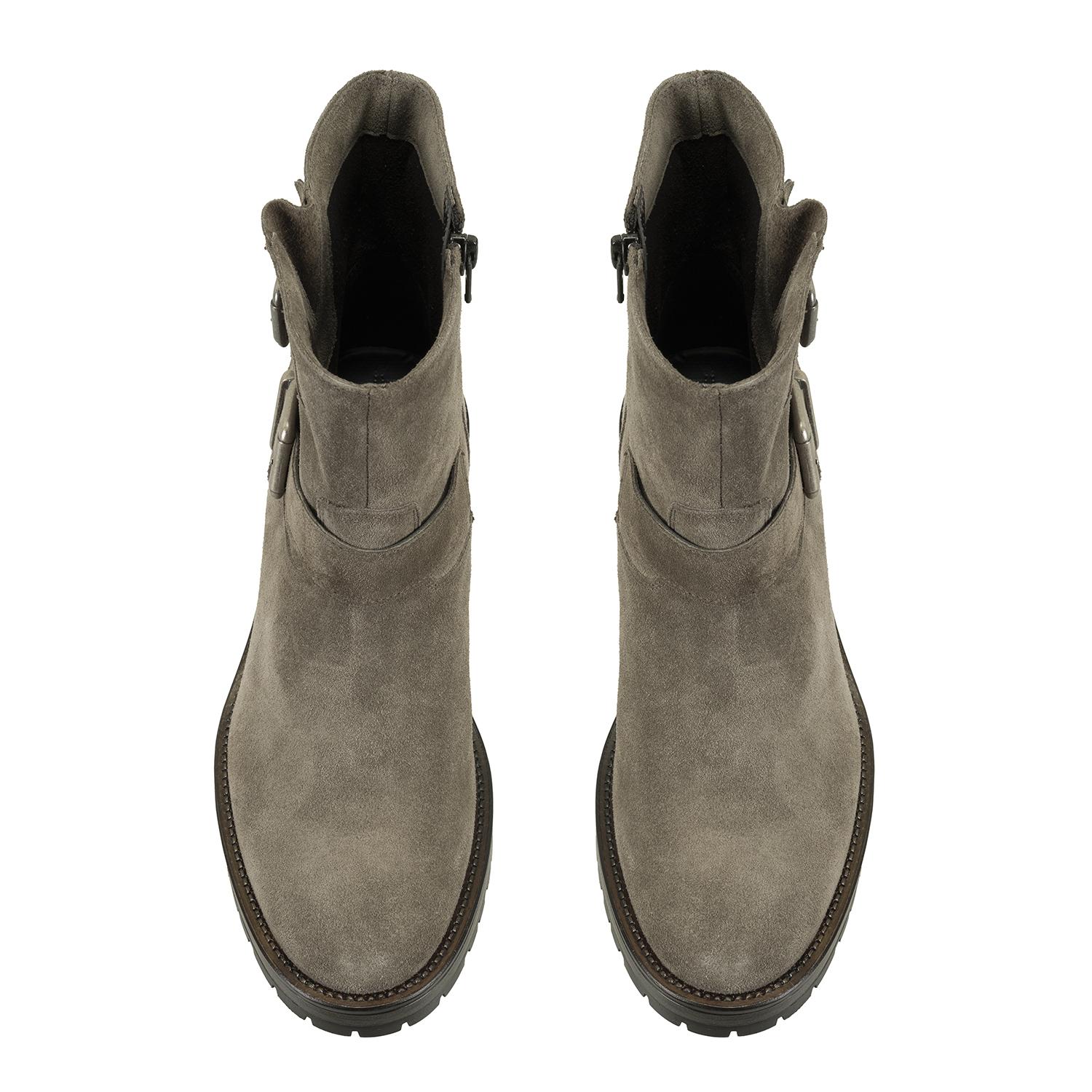 Brices Kemer Aksesuarlı Vizon Kadın Topuklu Süet Bot