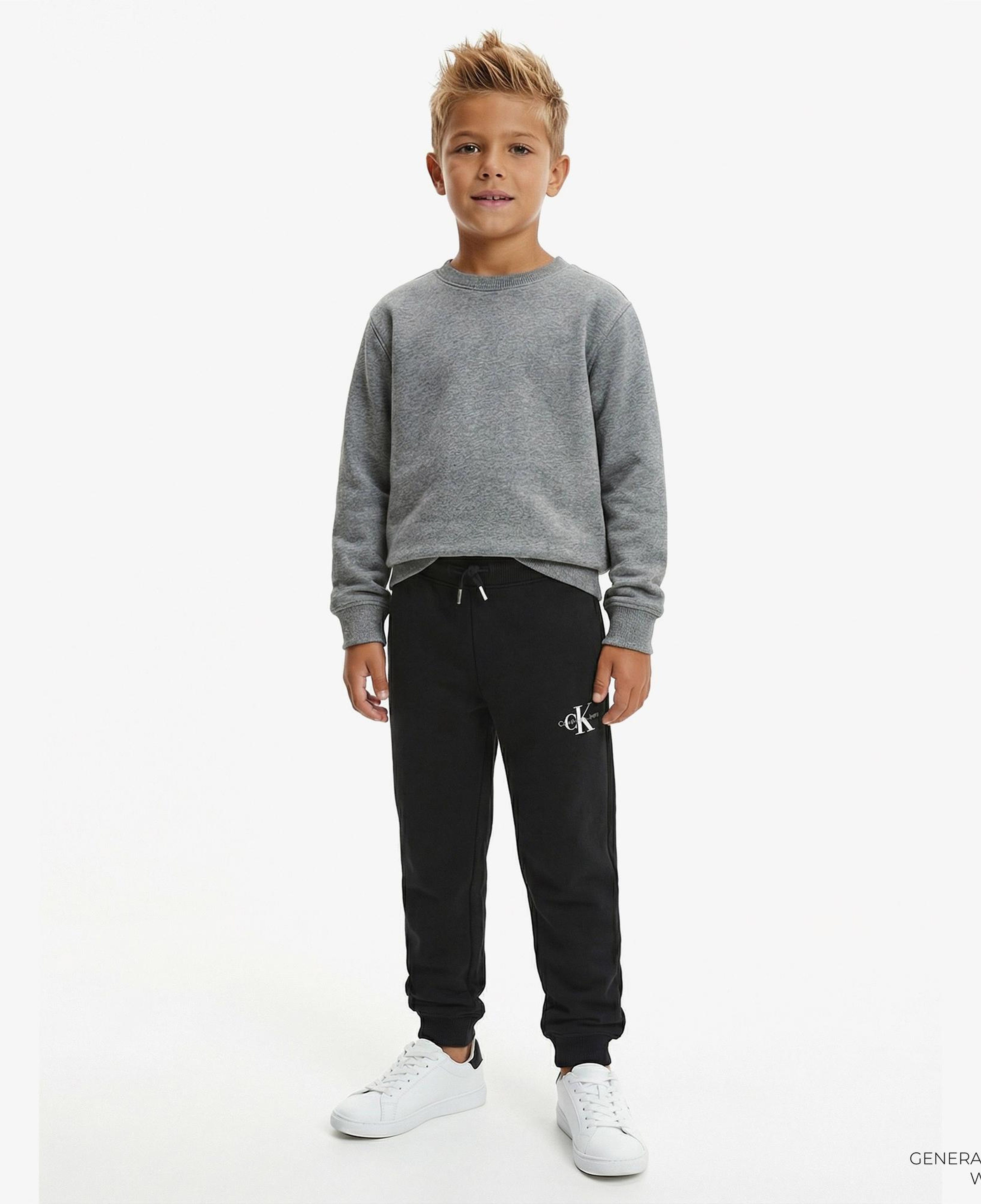 Calvin Klein Jeans Monogram Logo Çocuk Siyah Eşofman Altı