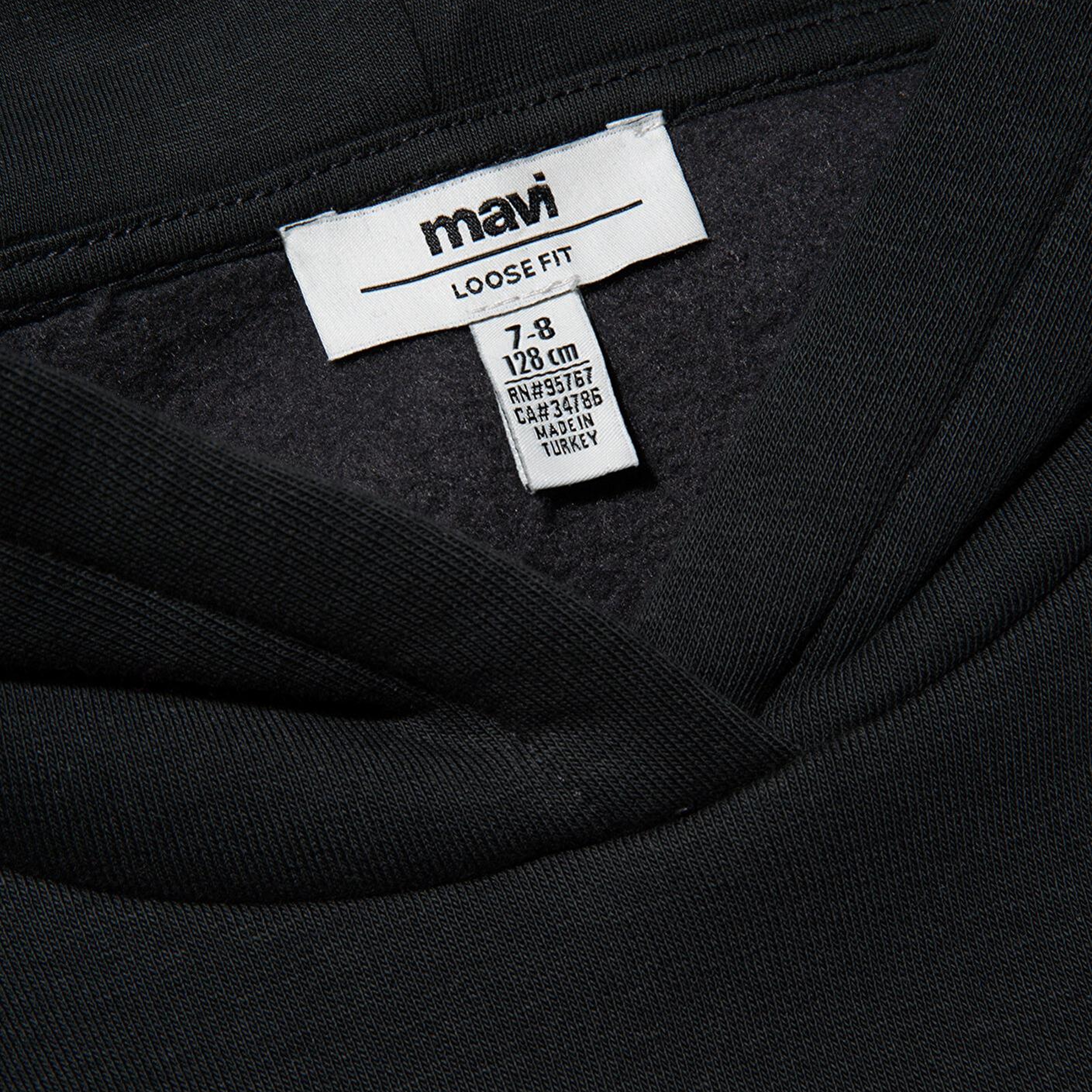 Mavi Mavi Logo Baskılı Kapüşonlu Antrasit Sweatshirt 7610035-70087