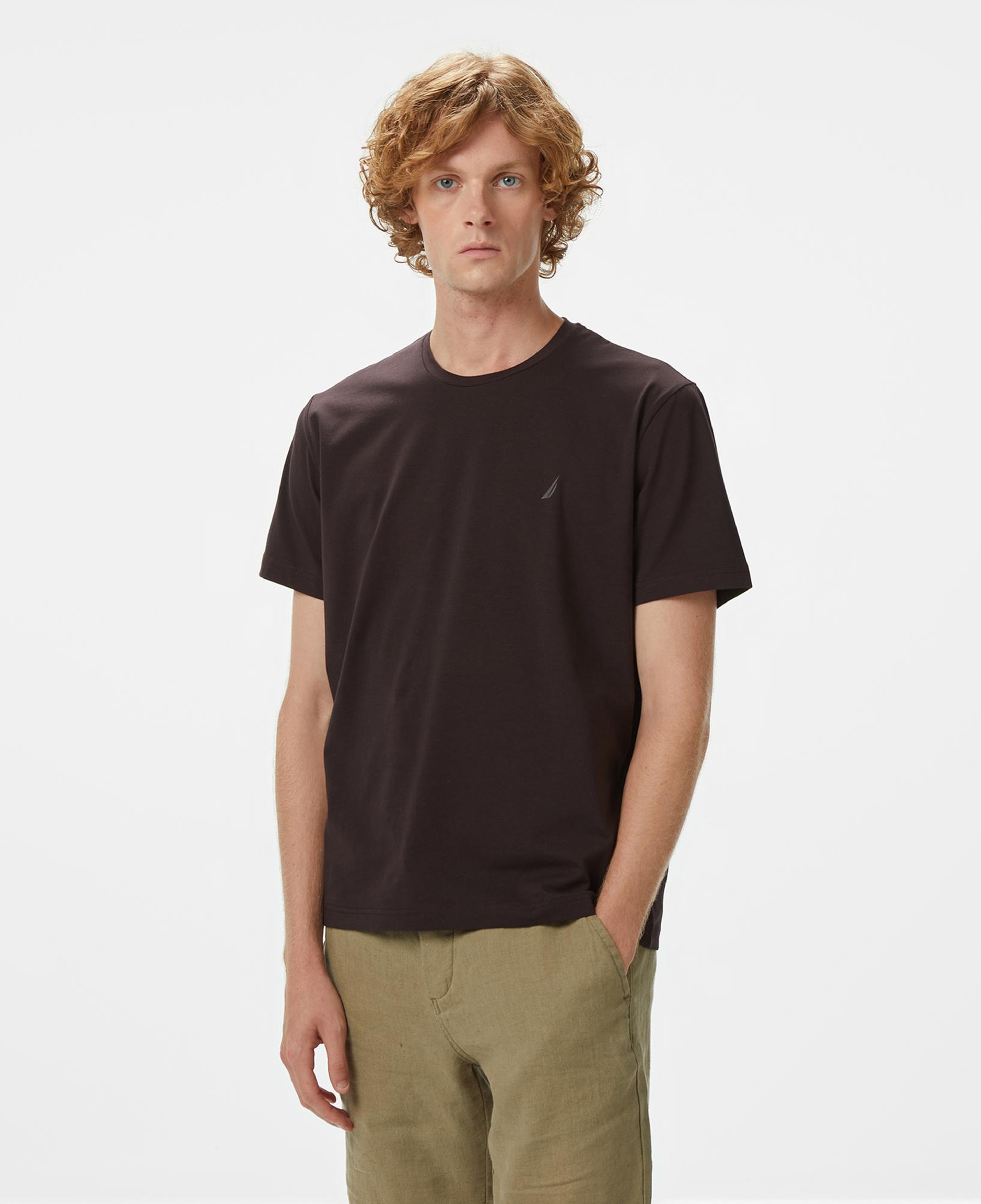 Nautica Erkek Kahverengi Classic Fit T-Shirt