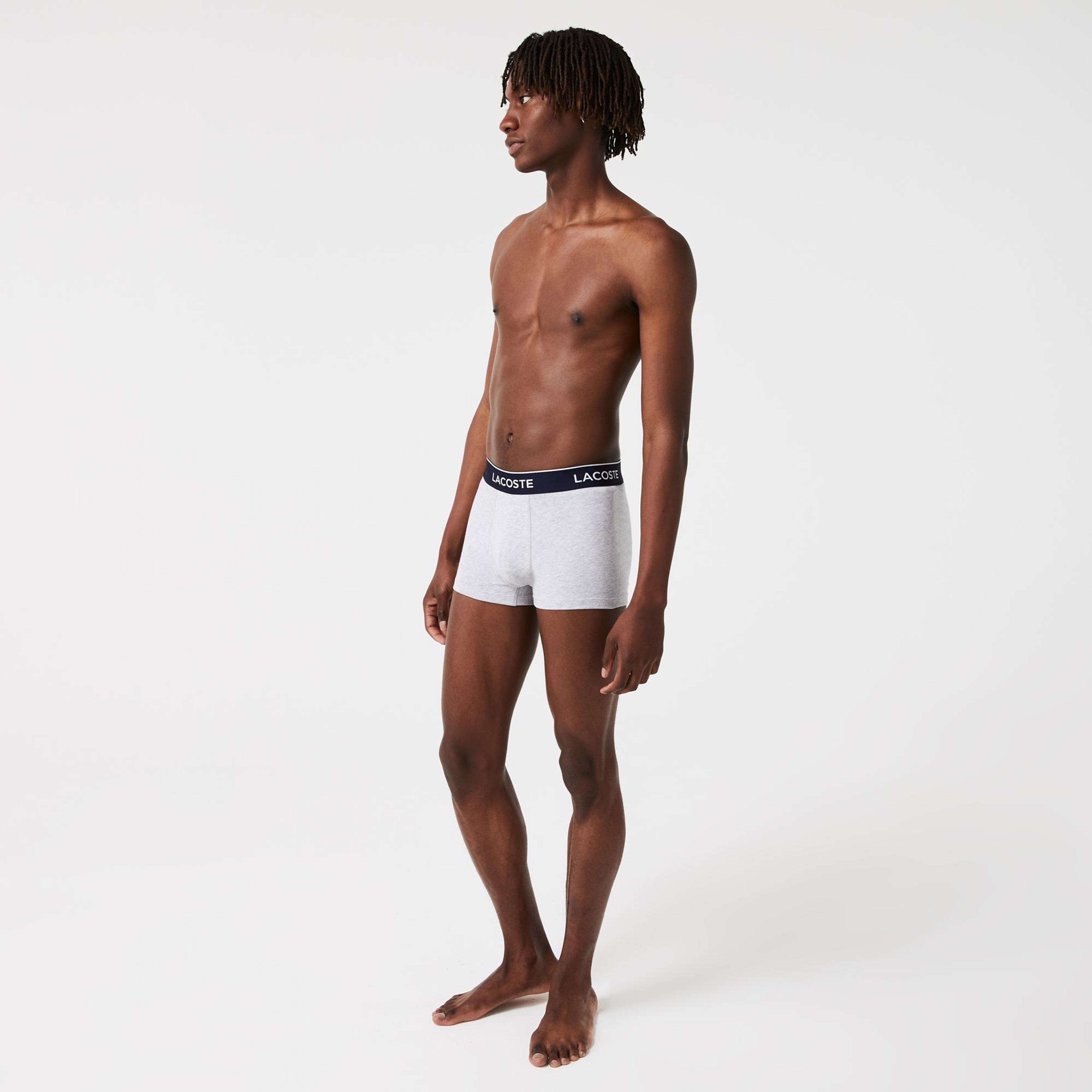 Lacoste Erkek 3'lü Gri Boxer