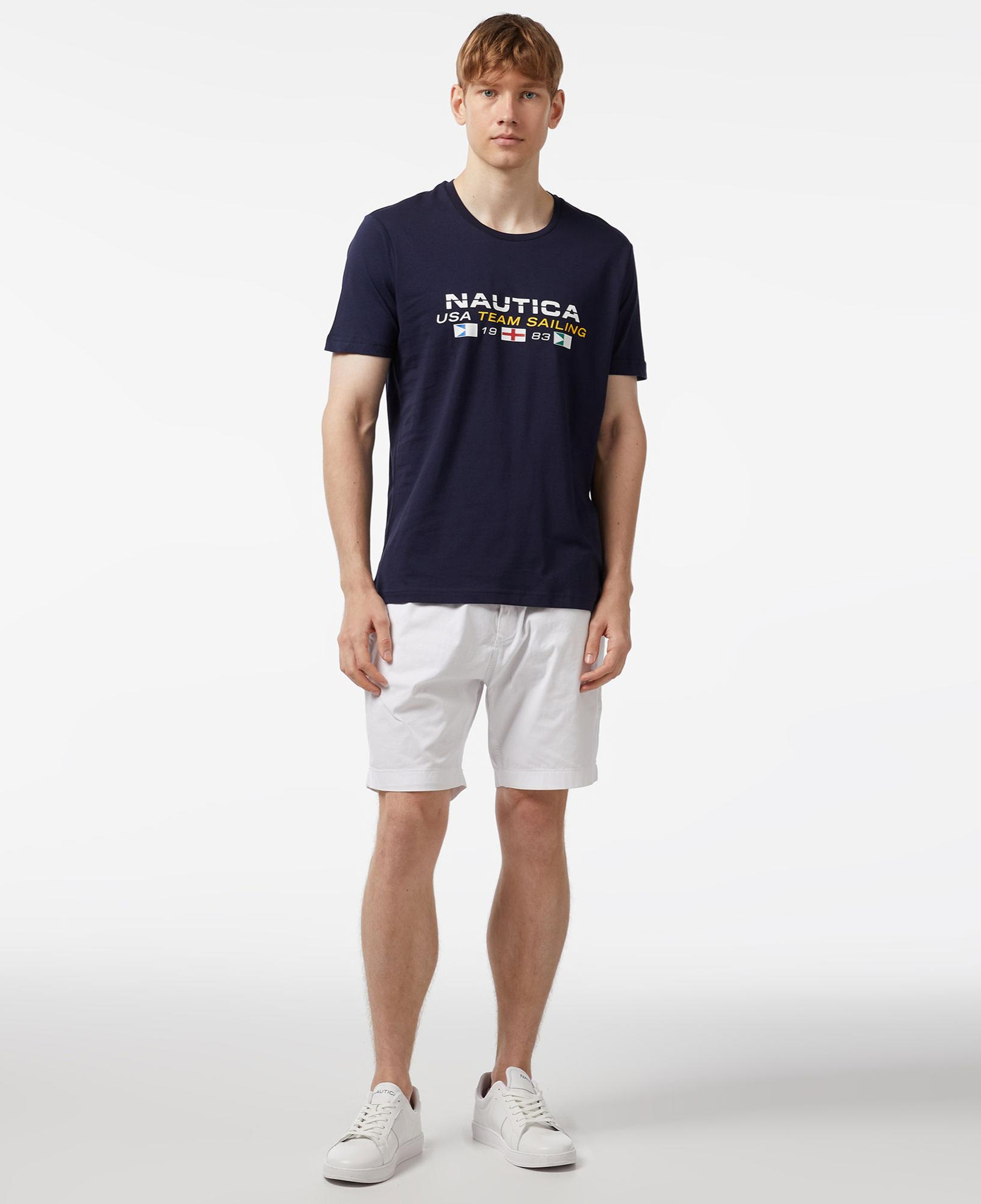 Nautica Erkek Lacivert Standart Fit Kısa Kollu Baskılı T-Shirt