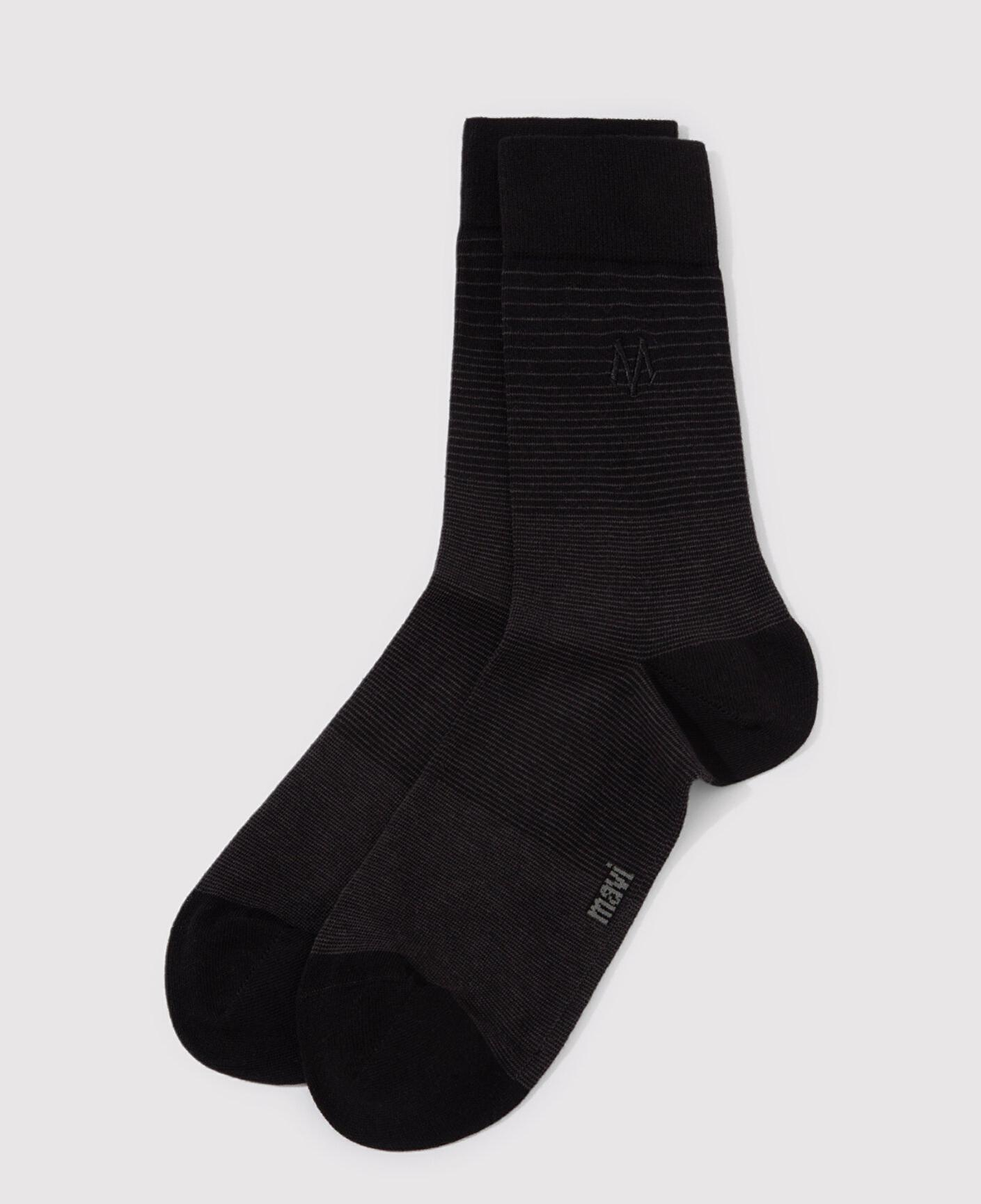 Mavi Mühür Logo Baskılı Siyah Soket Çorap 0911364-900