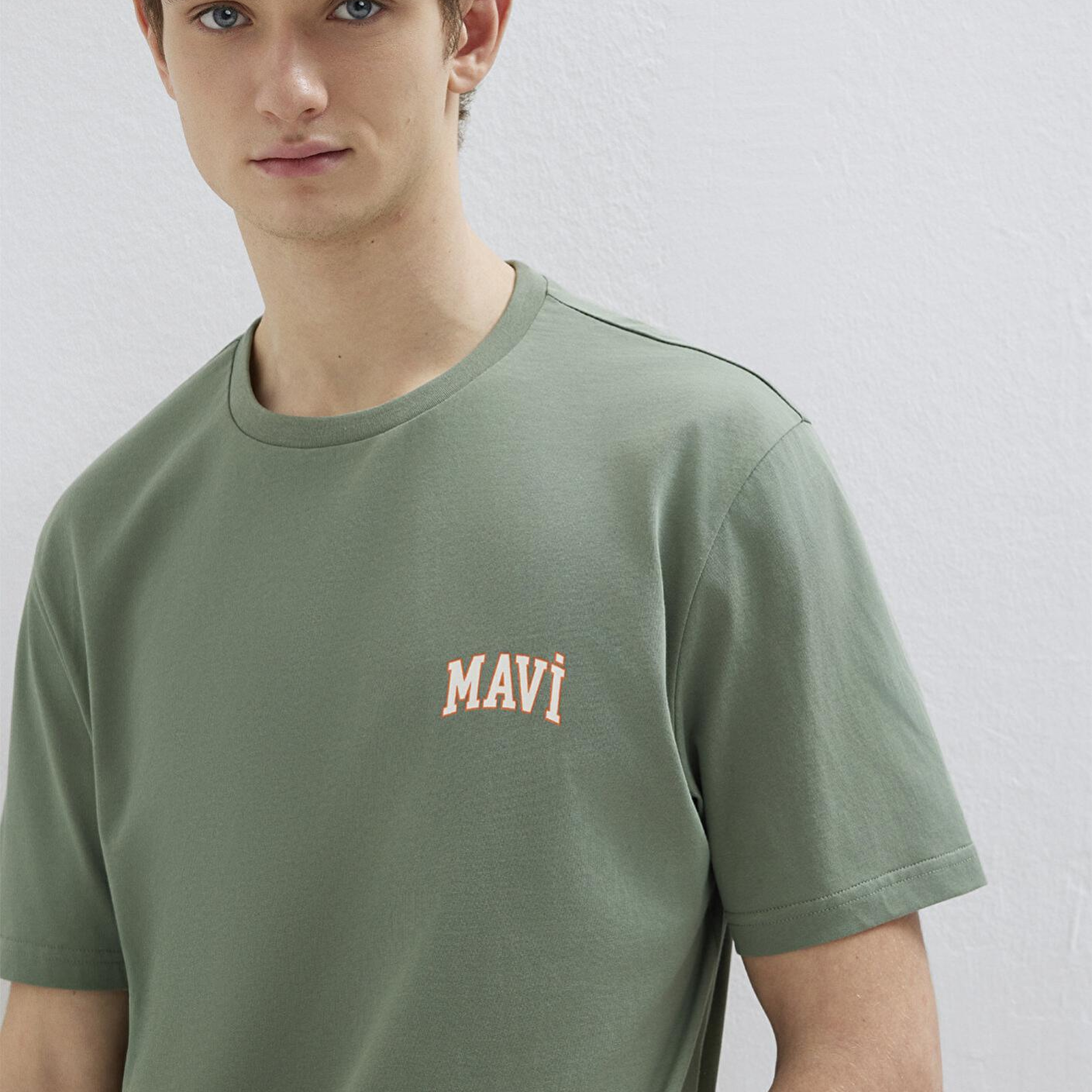 Mavi Mavi Logo Baskılı Yeşil Tişört Regular Fit / Normal Kesim 0611714-71483