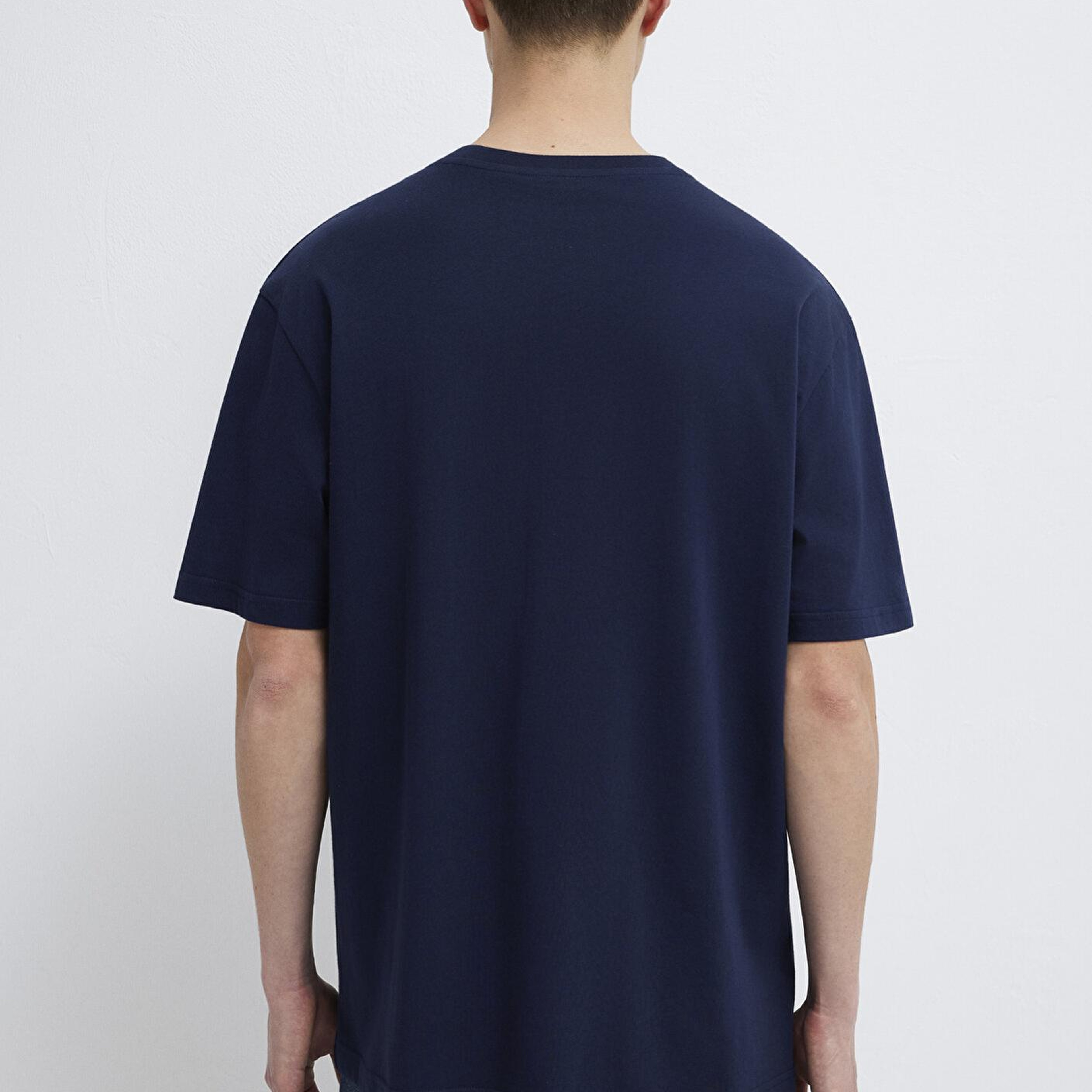 Mavi Mavi Logo Baskılı Lacivert Tişört Loose Fit / Bol Rahat Kesim 0611711-84371