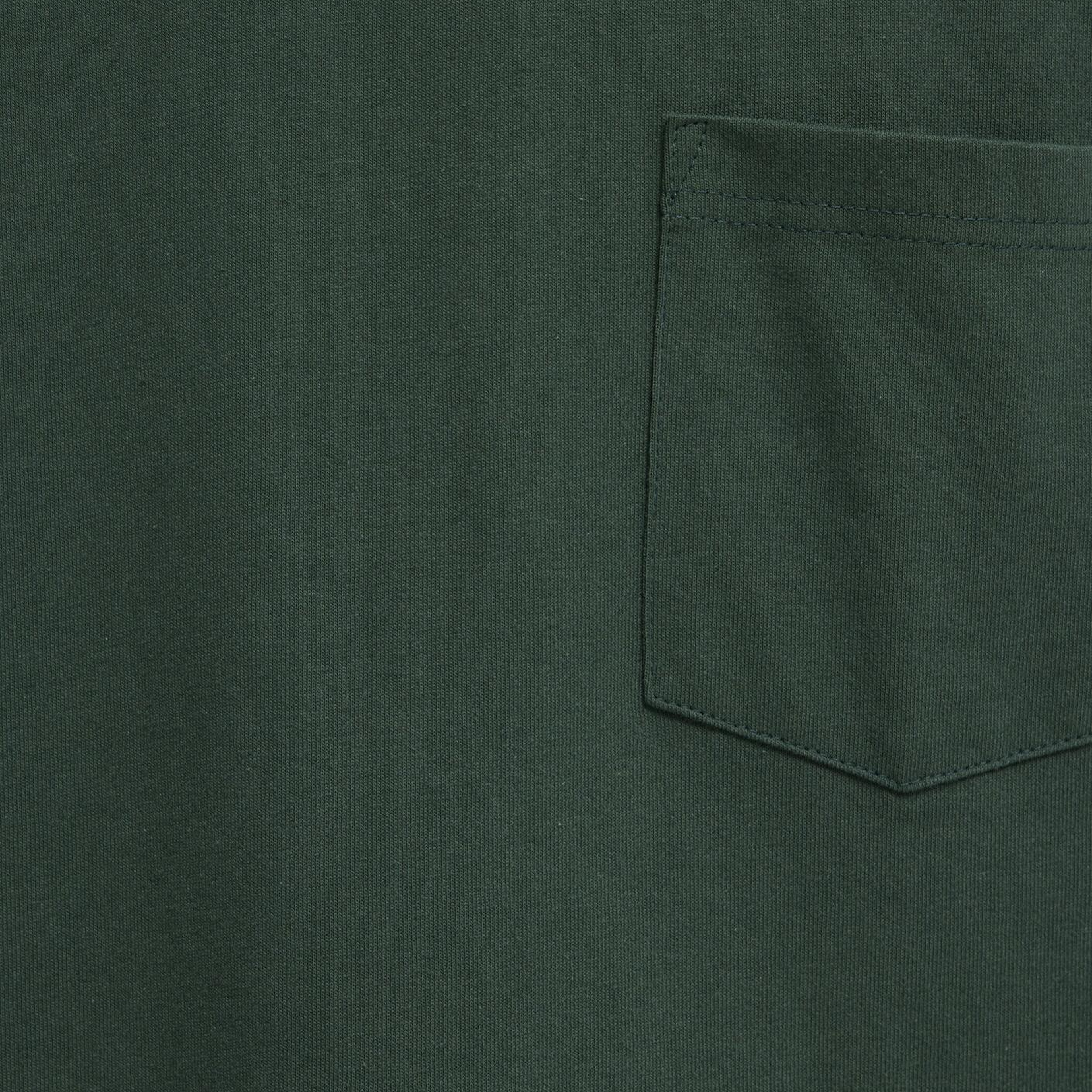 Mavi Cep Detaylı Yeşil Basic Tişört Loose Fit / Bol Rahat Kesim 066248-81570