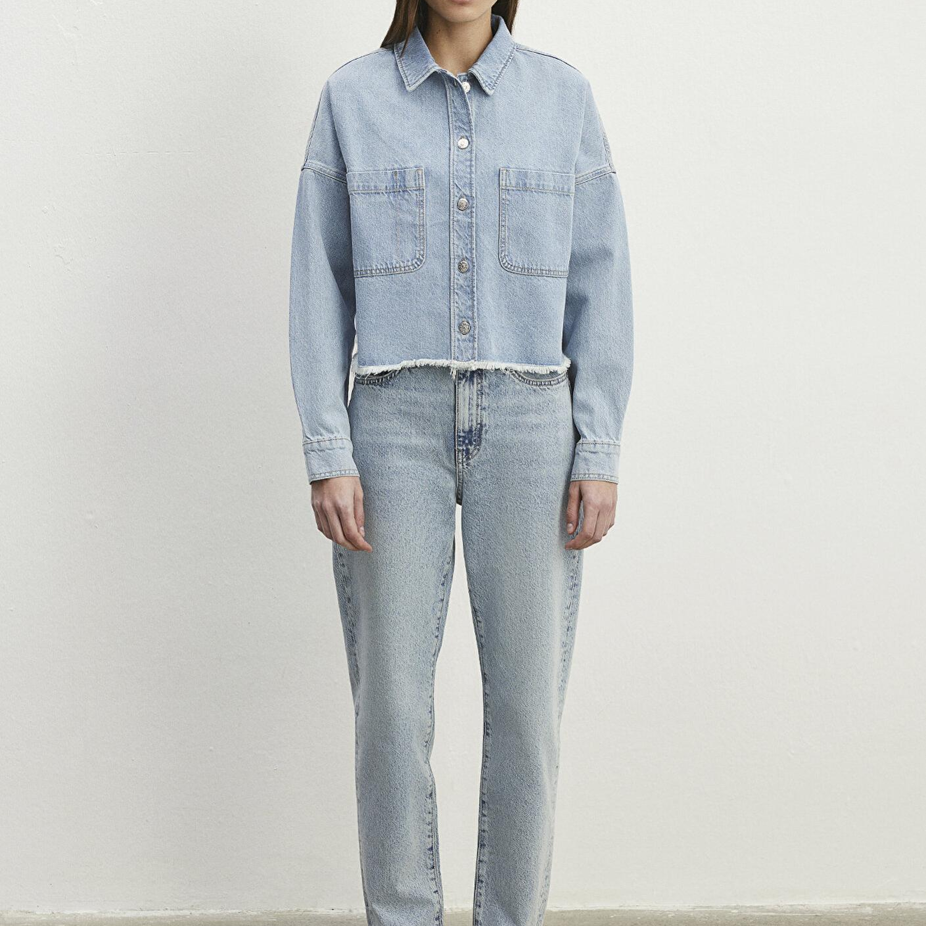 Mavi Vivi 90lar Açık Mavi Jean Gömlek Crop / Kısa Kesim 1210244-86442