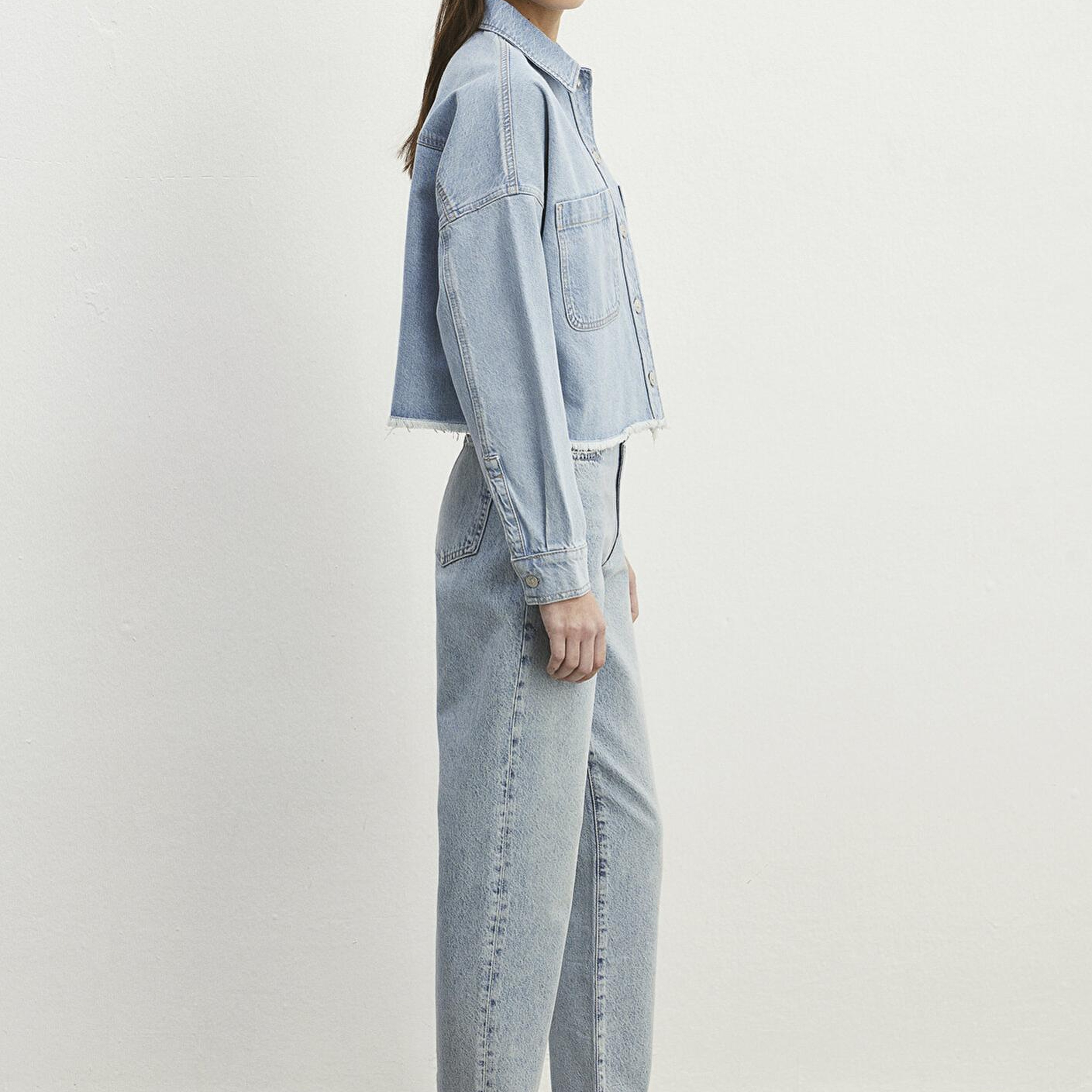 Mavi Vivi 90lar Açık Mavi Jean Gömlek Crop / Kısa Kesim 1210244-86442