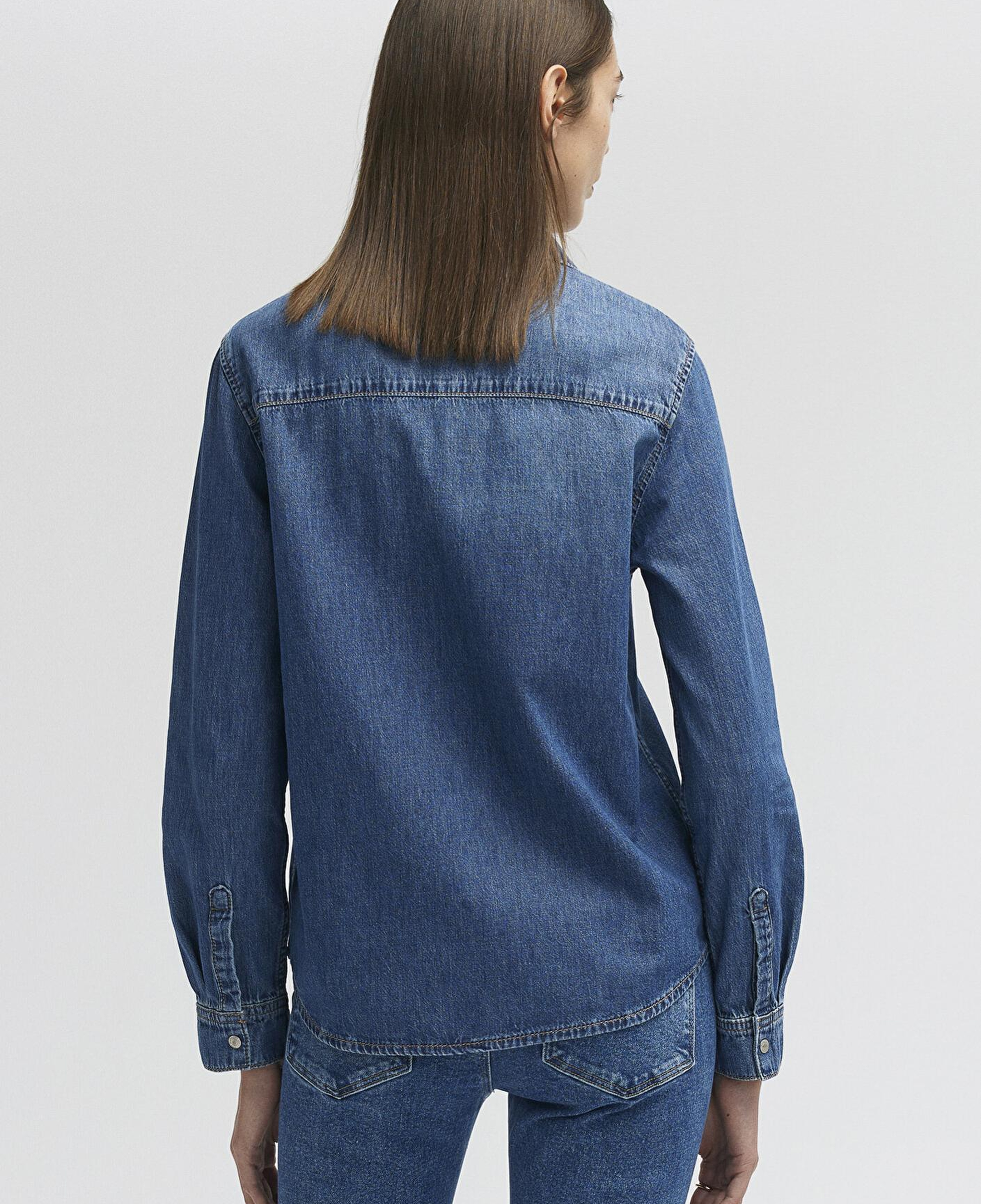 Mavi Merida Real Blue Koyu Mavi Jean Gömlek Fitted / Vücuda Oturan Kesim 1210662-86490