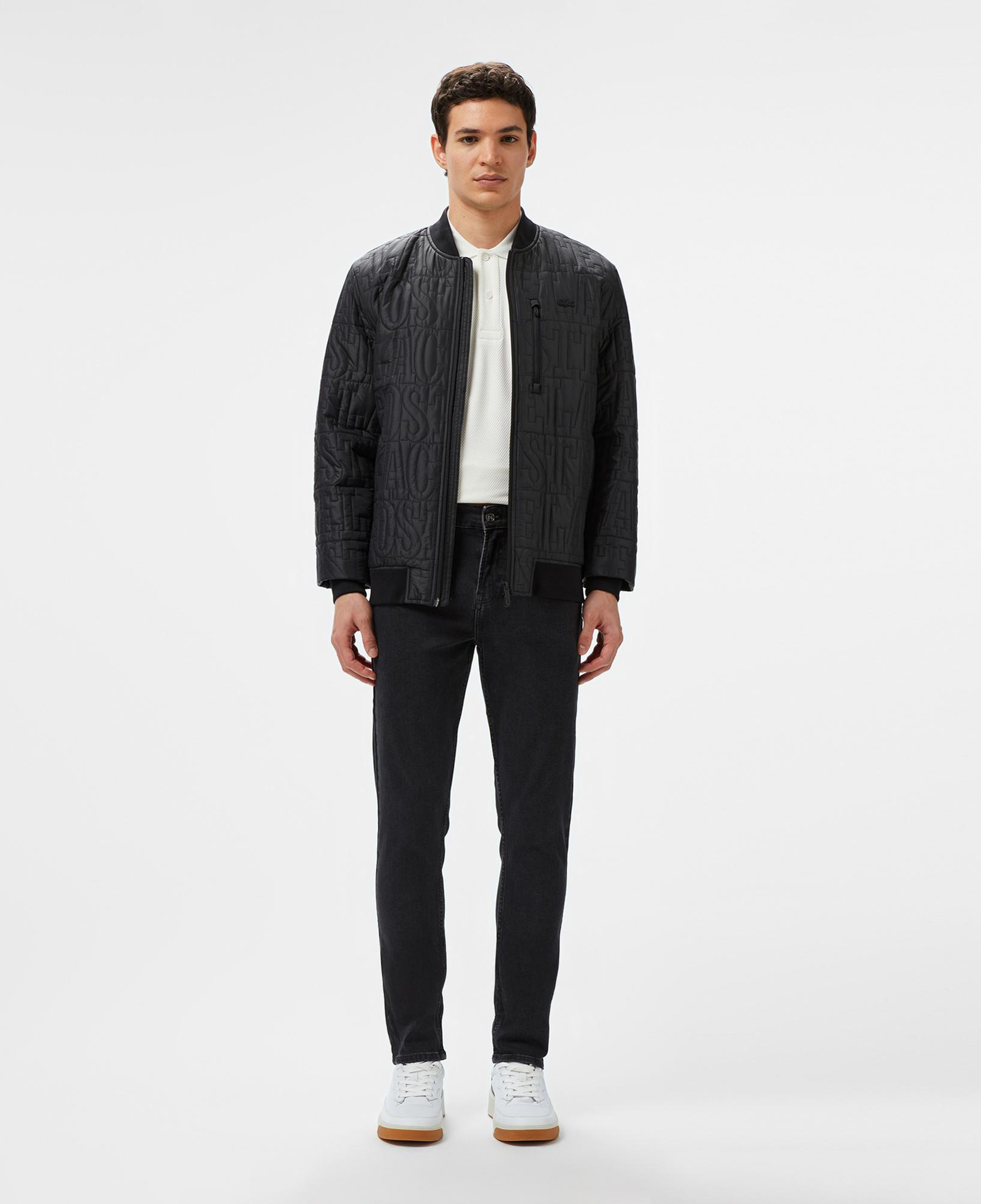 Lacoste Erkek Regular Fit Dik Yaka Kapitone Siyah Mont