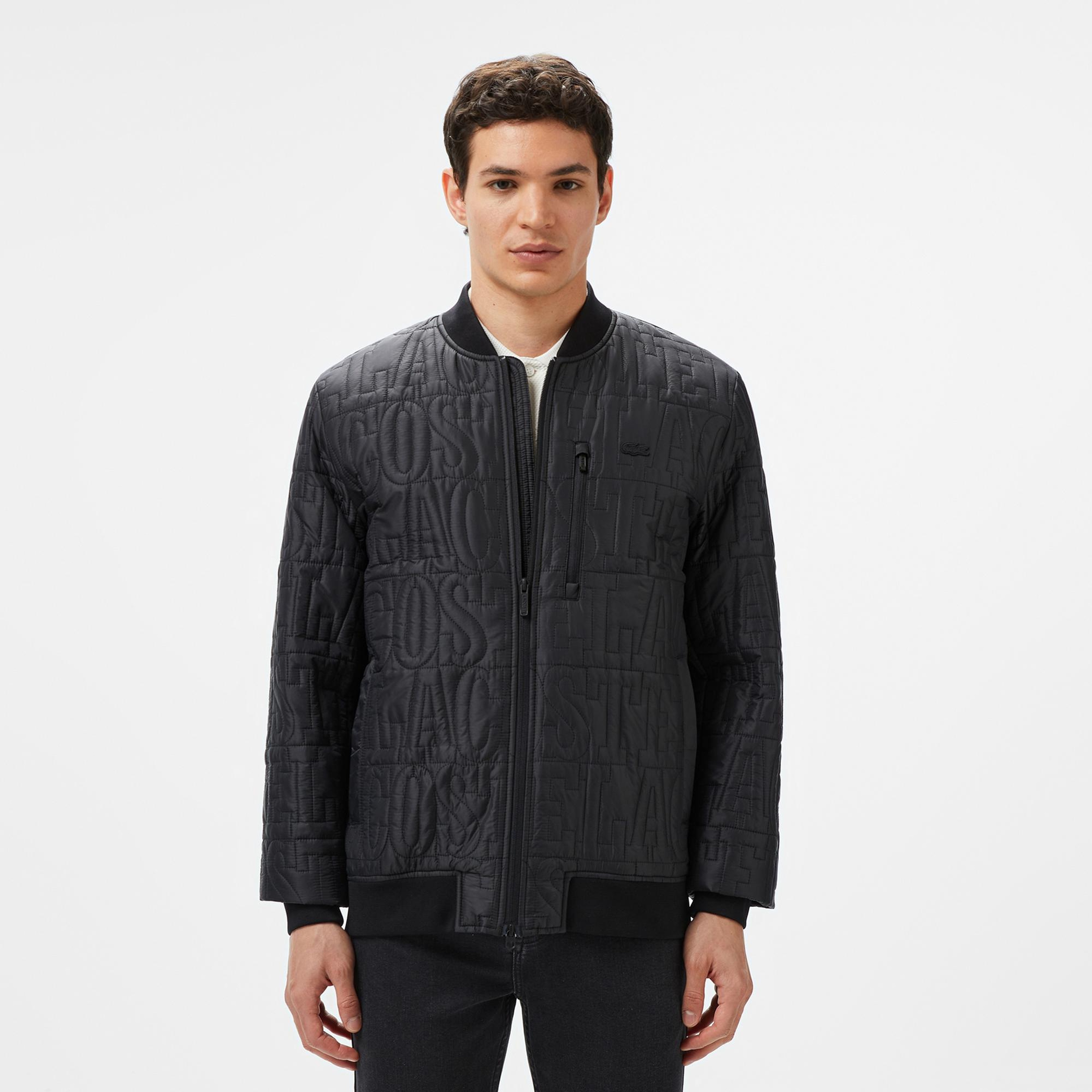 Lacoste Erkek Regular Fit Dik Yaka Kapitone Siyah Mont