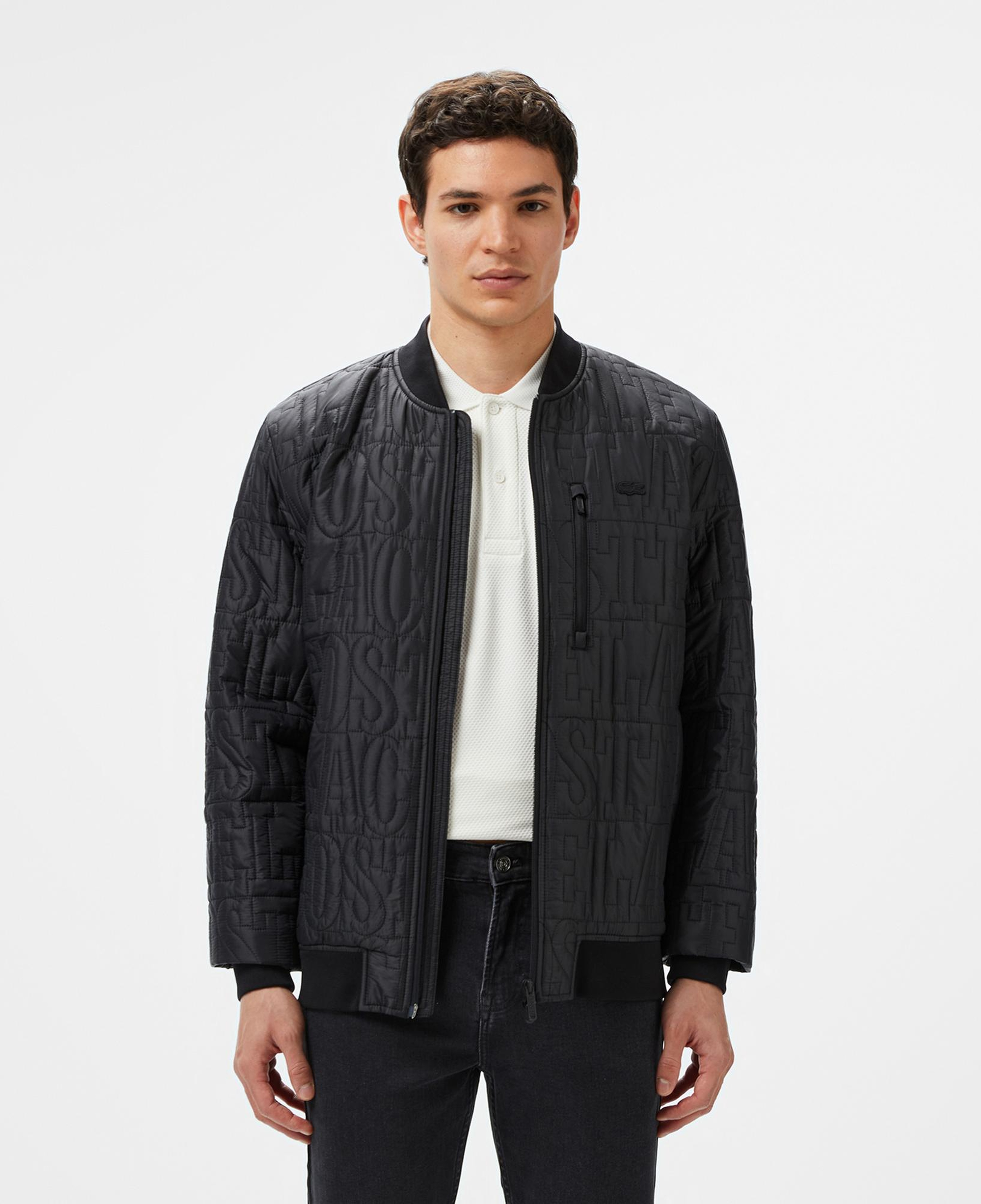 Lacoste Erkek Regular Fit Dik Yaka Kapitone Siyah Mont