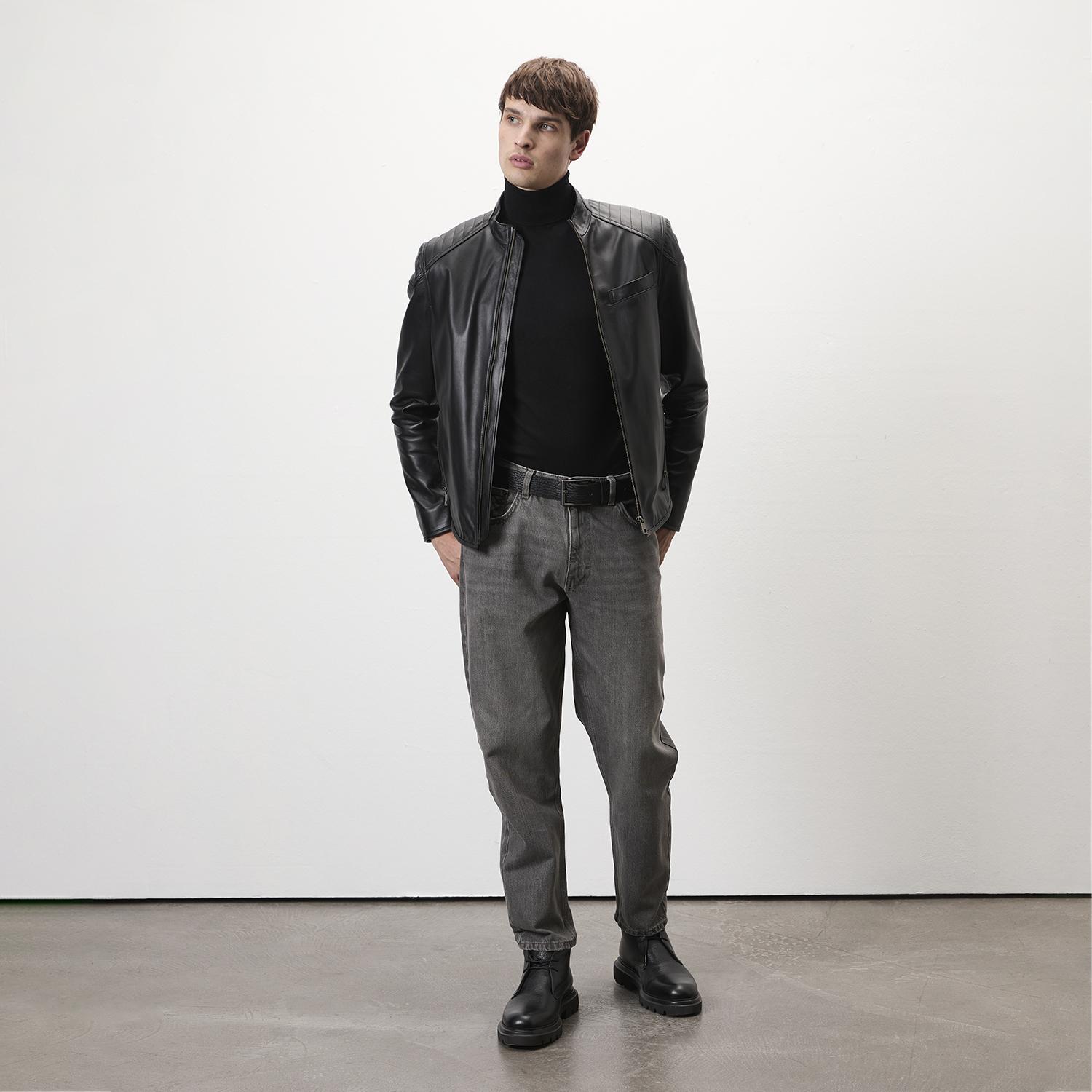 Dugan Siyah Erkek Deri Mont