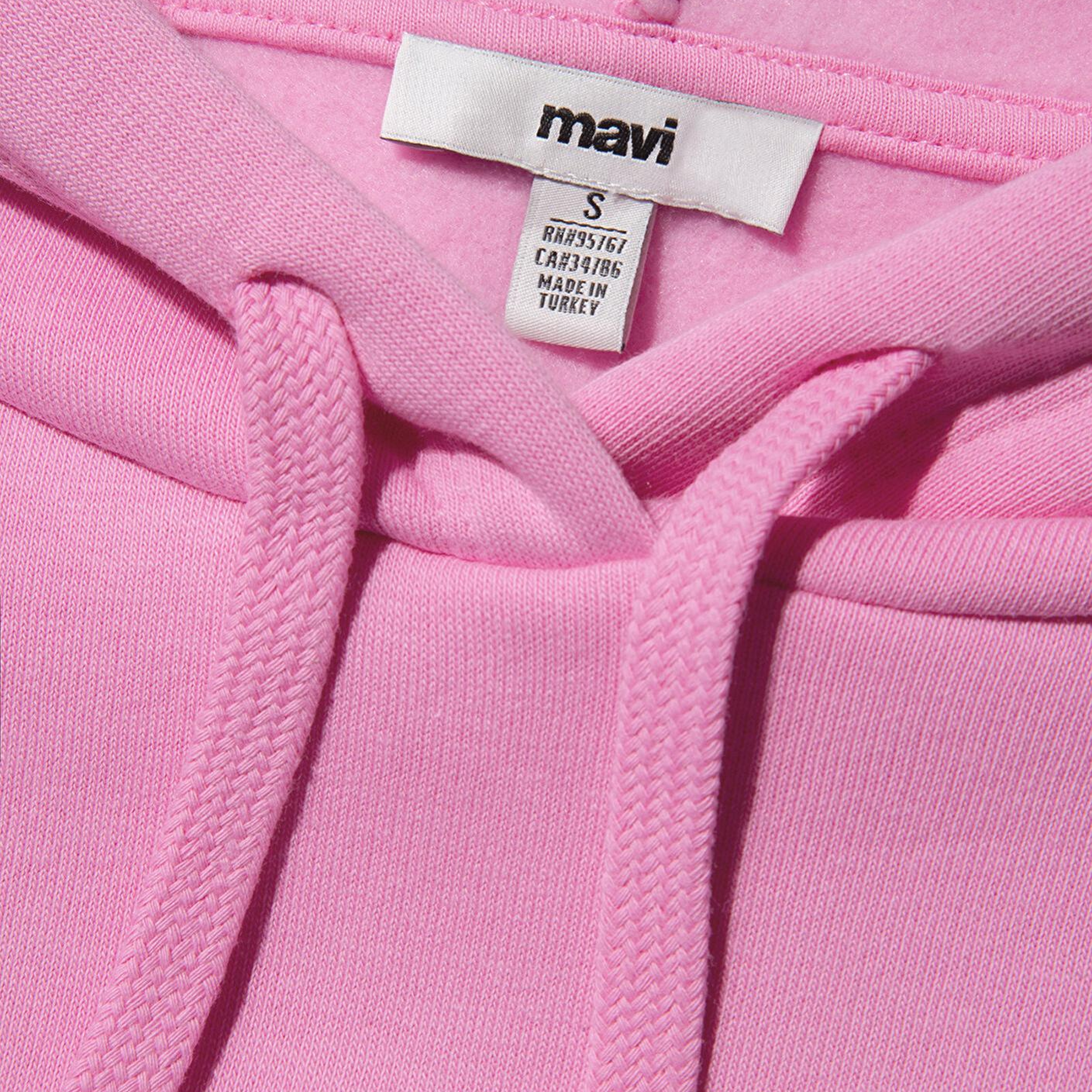 Mavi Mavi Logo Baskılı Kapüşonlu Pembe Sweatshirt 1600361-71038