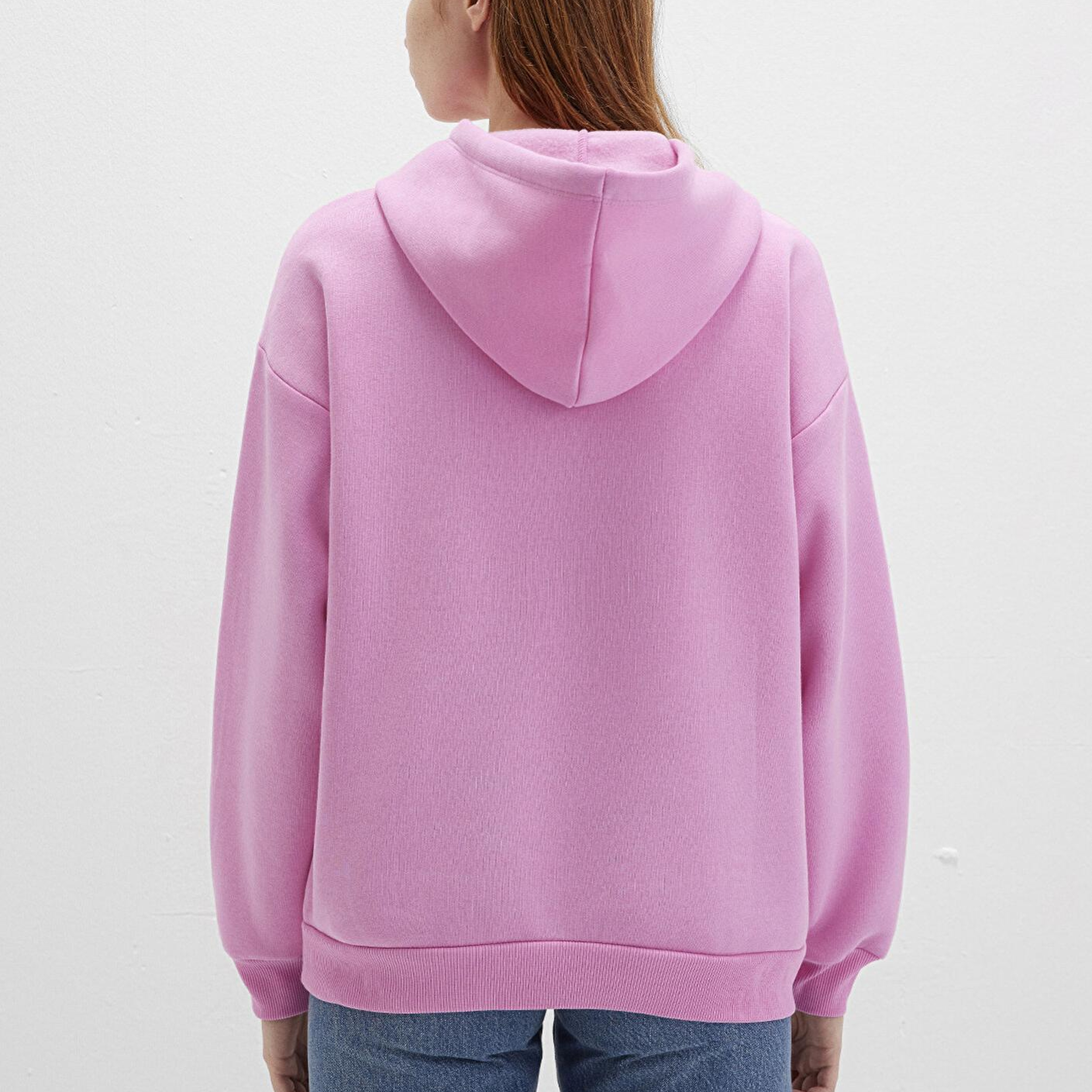 Mavi Mavi Logo Baskılı Kapüşonlu Pembe Sweatshirt 1600361-71038