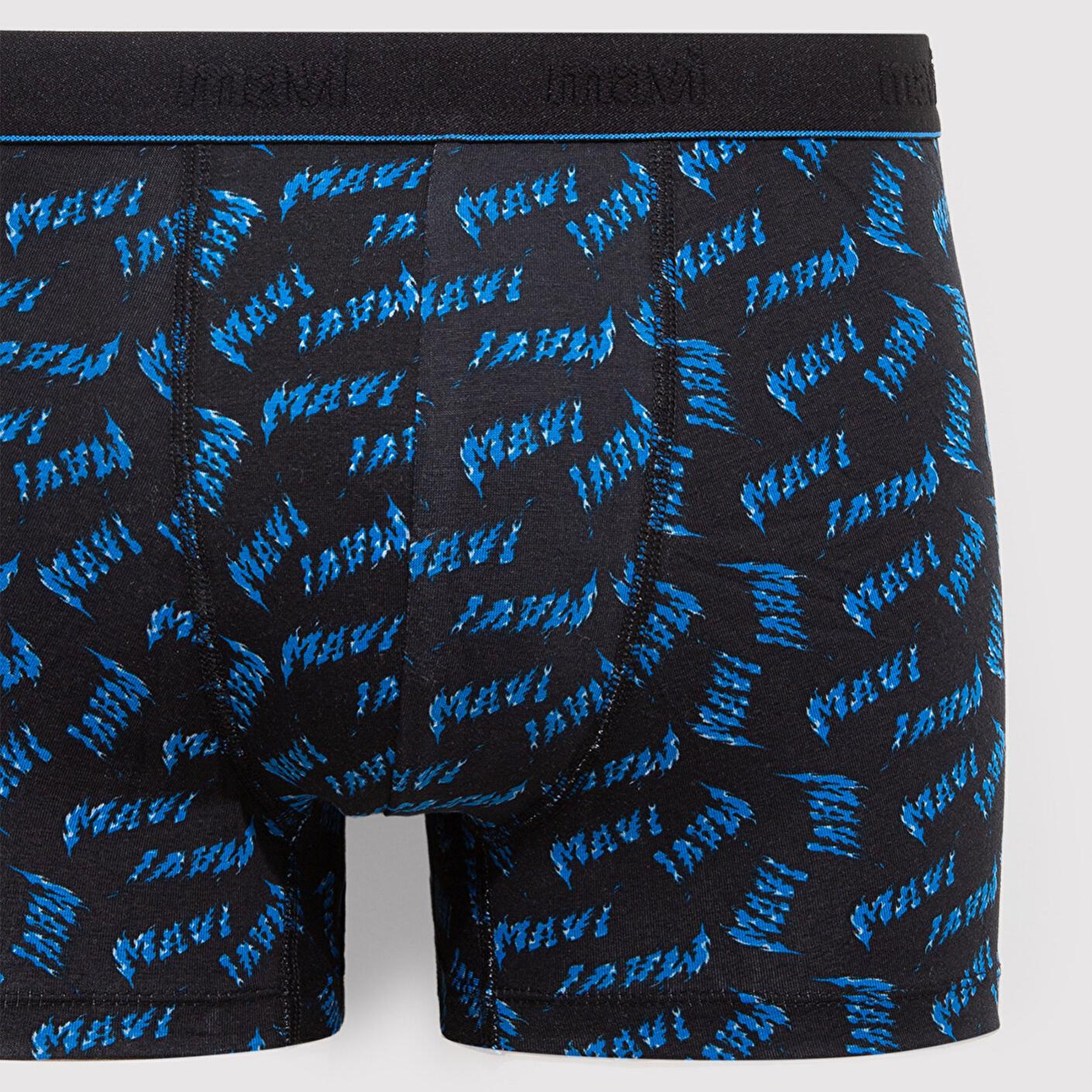 Mavi Baskılı Siyah Boxer 0911306-85857