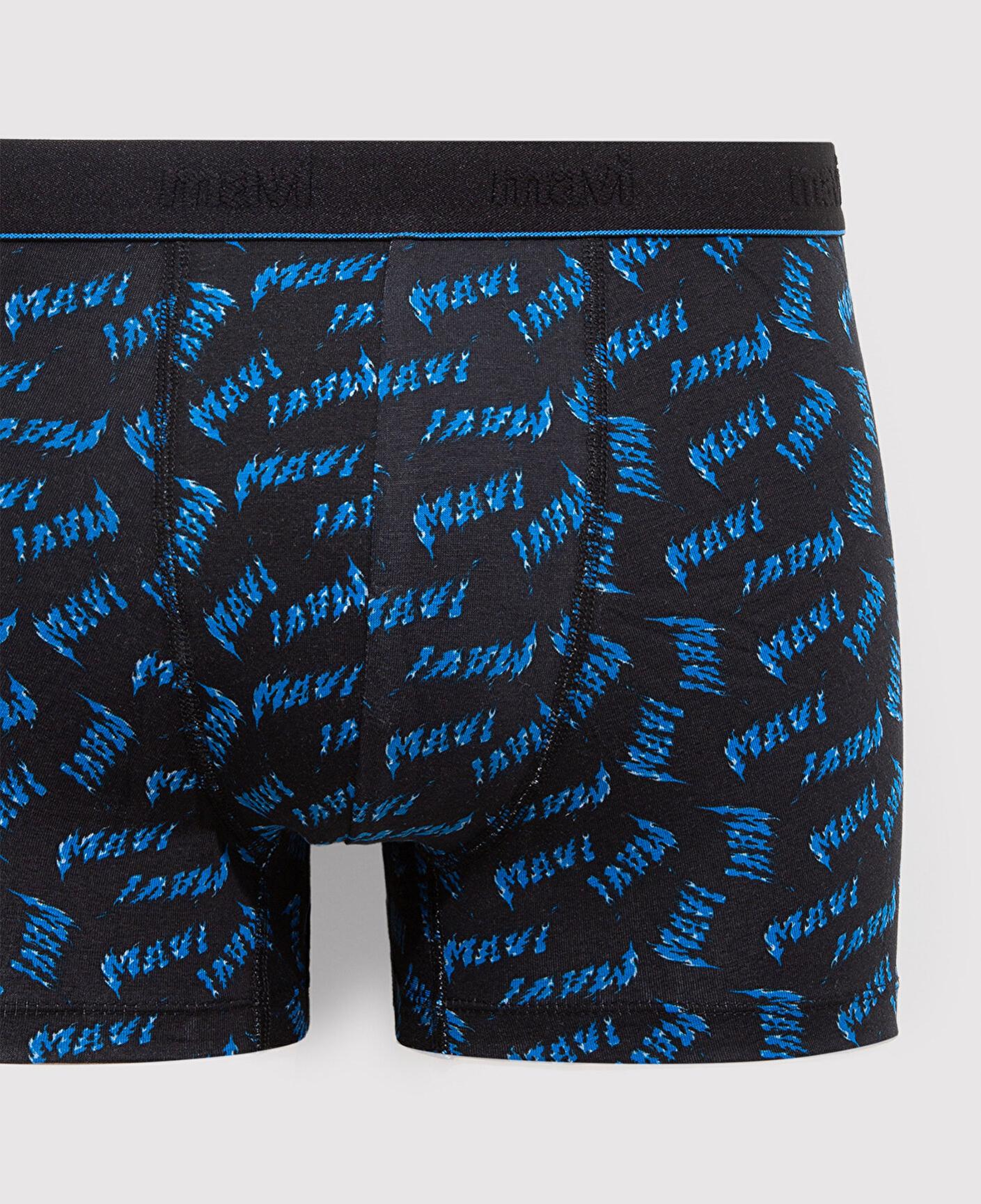 Mavi Baskılı Siyah Boxer 0911306-85857