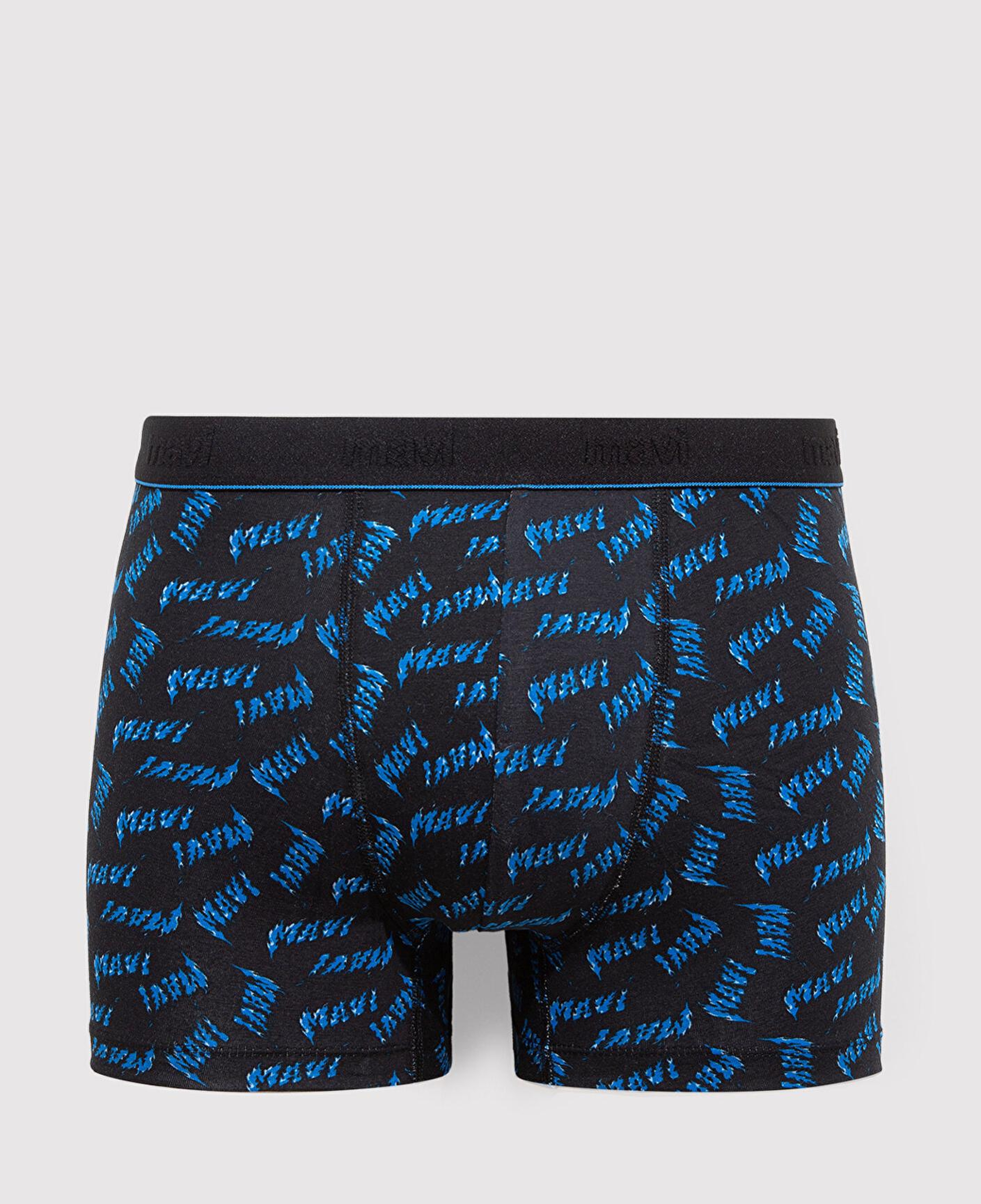 Mavi Baskılı Siyah Boxer 0911306-85857