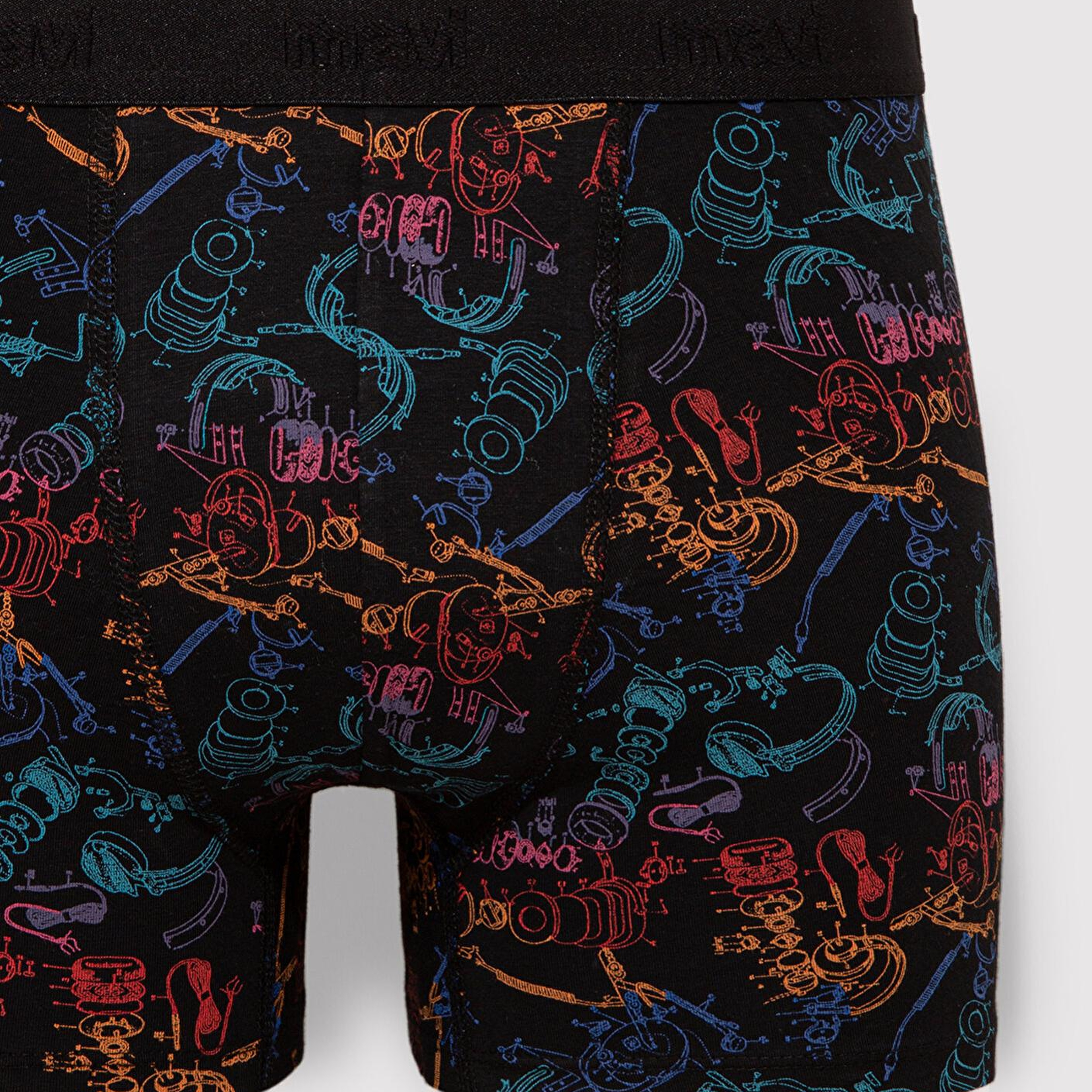 Mavi Baskılı Siyah Boxer 0911374-900