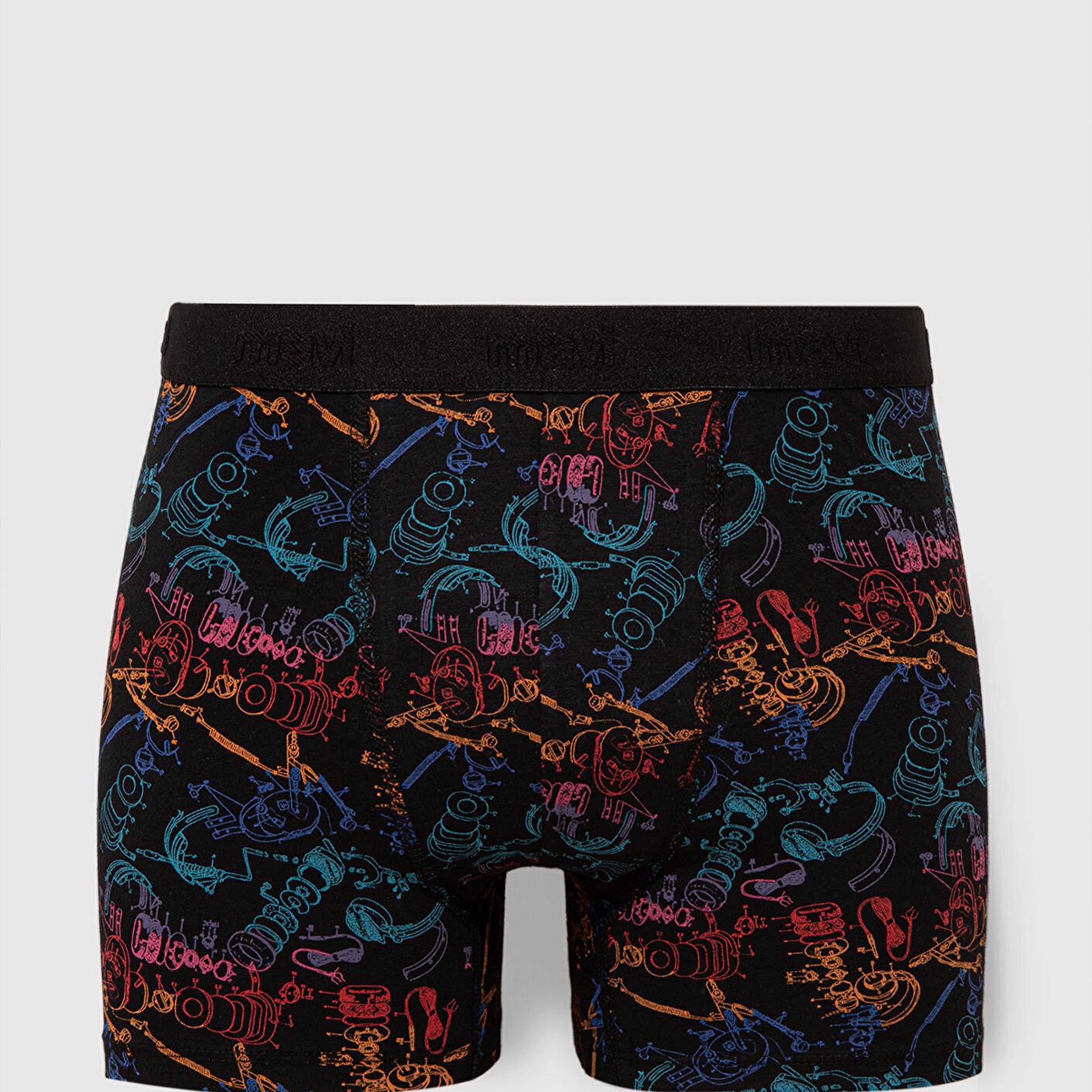 Mavi Baskılı Siyah Boxer 0911374-900