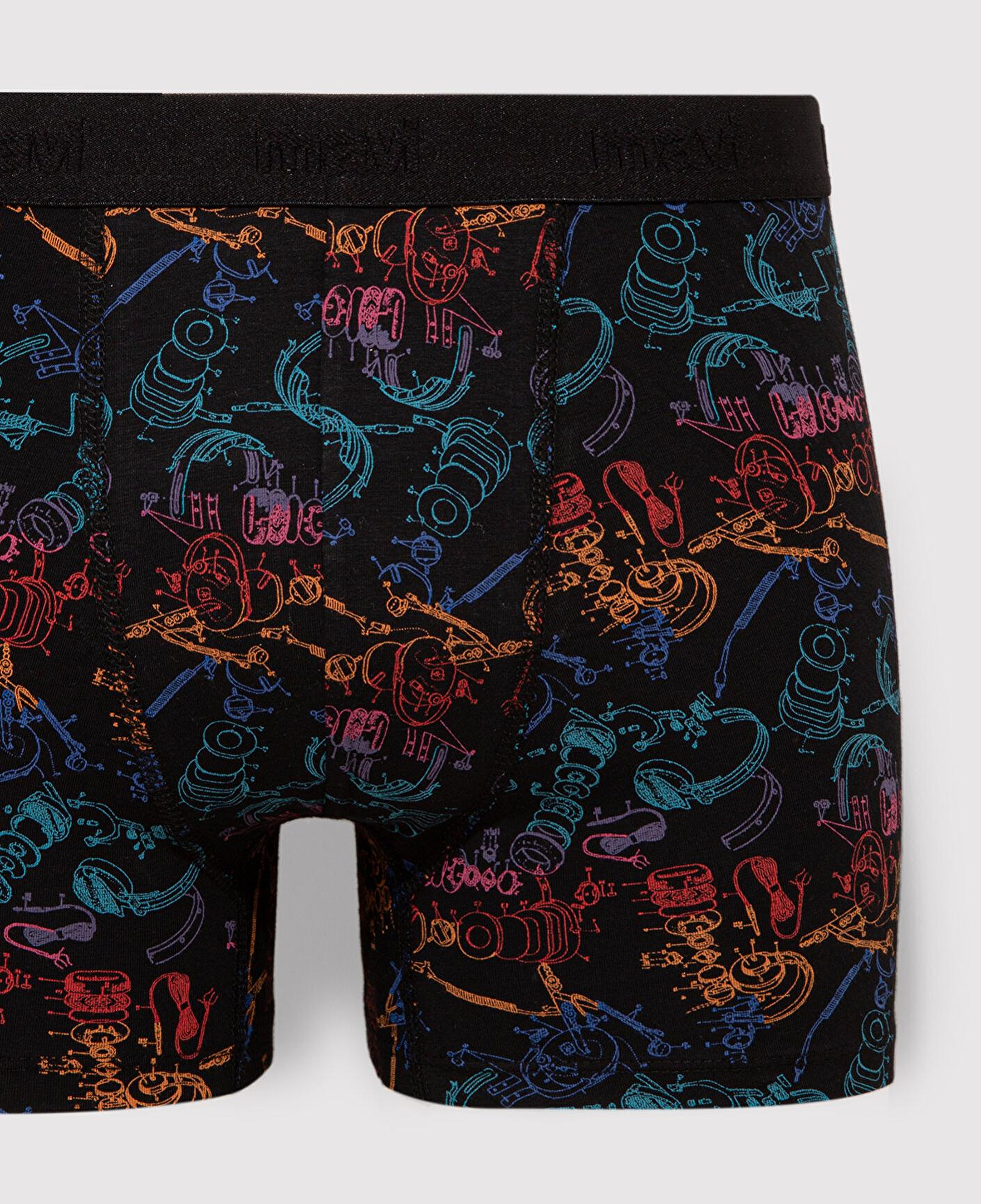 Mavi Baskılı Siyah Boxer 0911374-900