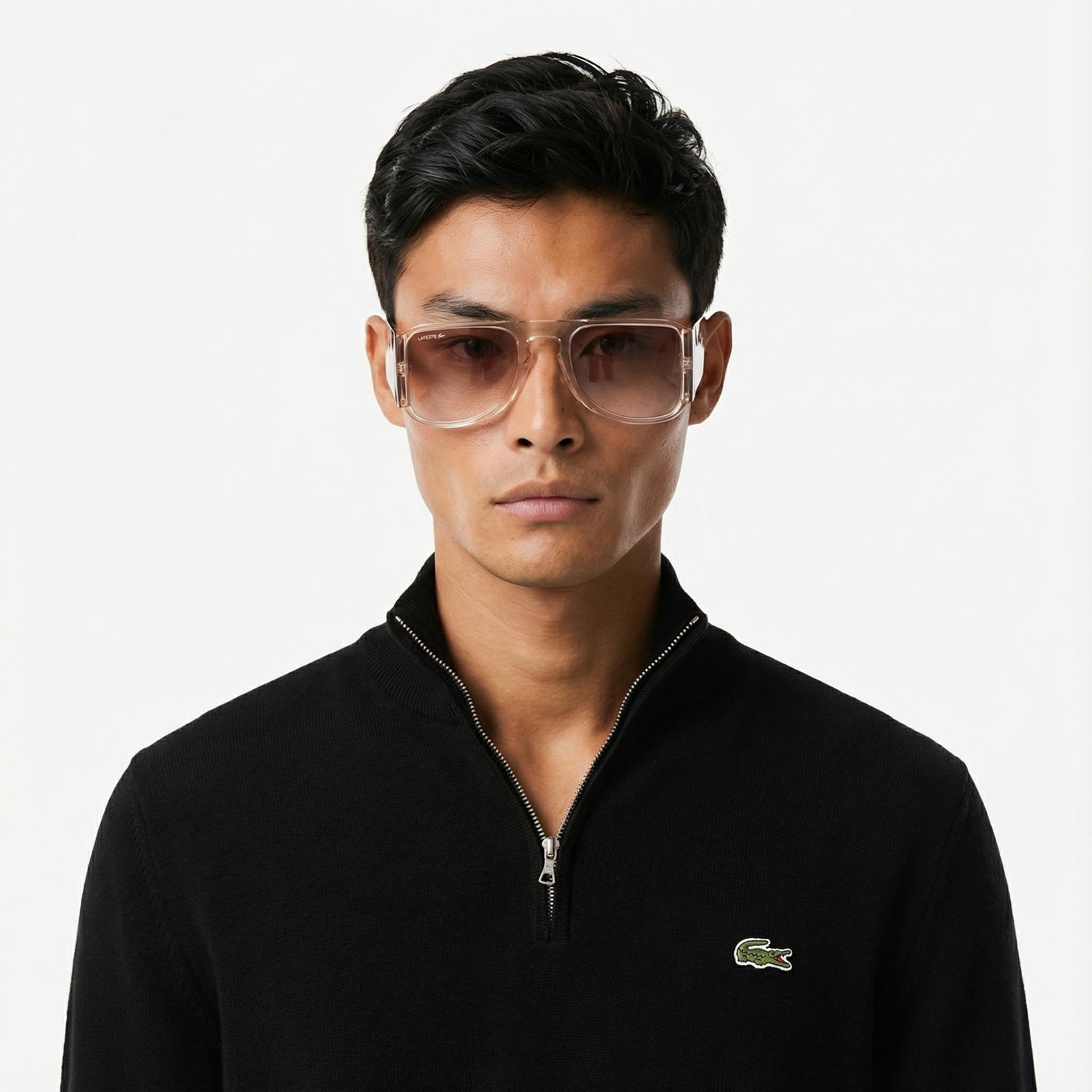 Lacoste Erkek Regular Fit Yarım Fermuarlı Lacivert Kazak