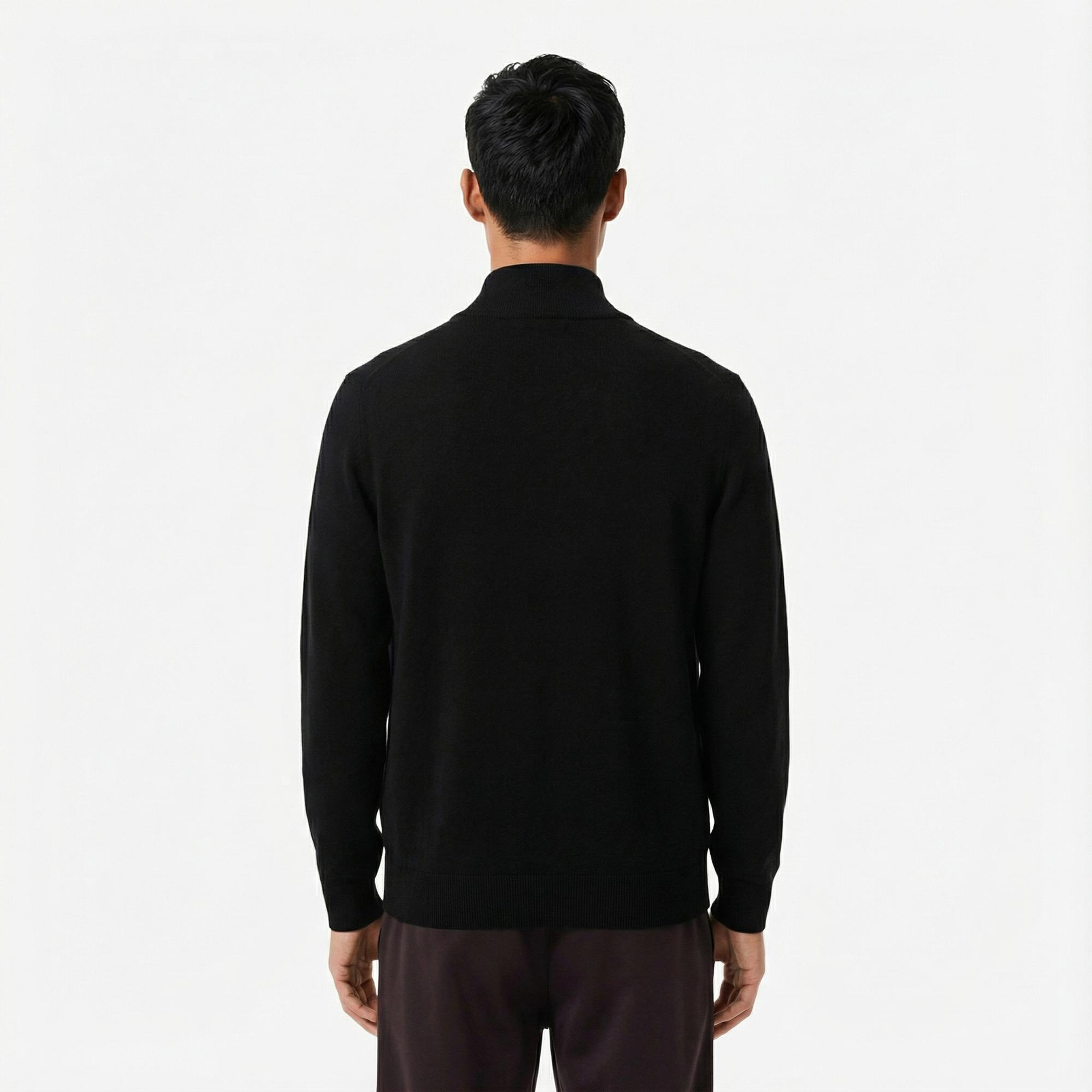 Lacoste Erkek Regular Fit Yarım Fermuarlı Lacivert Kazak