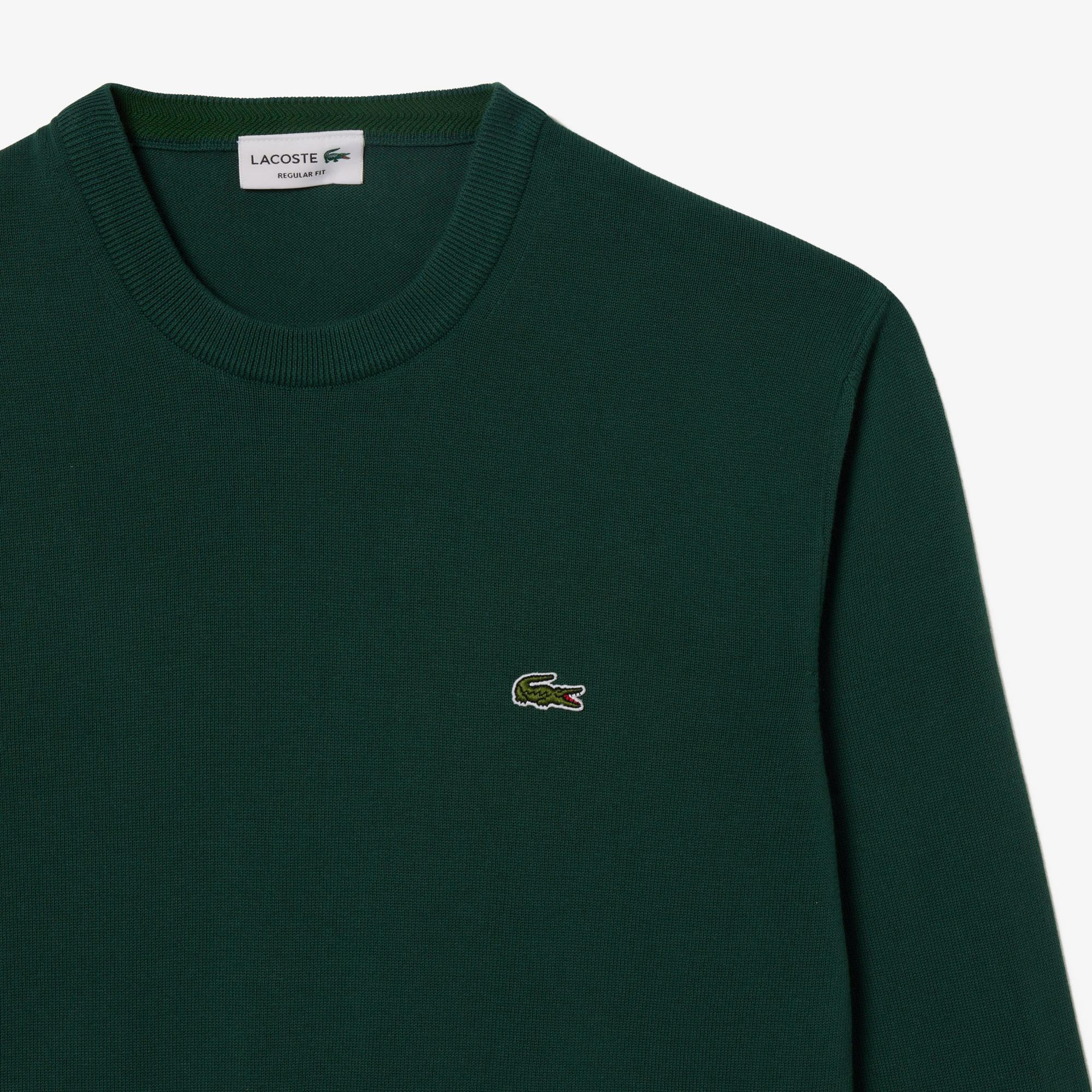 Lacoste Erkek Regular Fit Bisiklet Yaka Koyu Yeşil Kazak