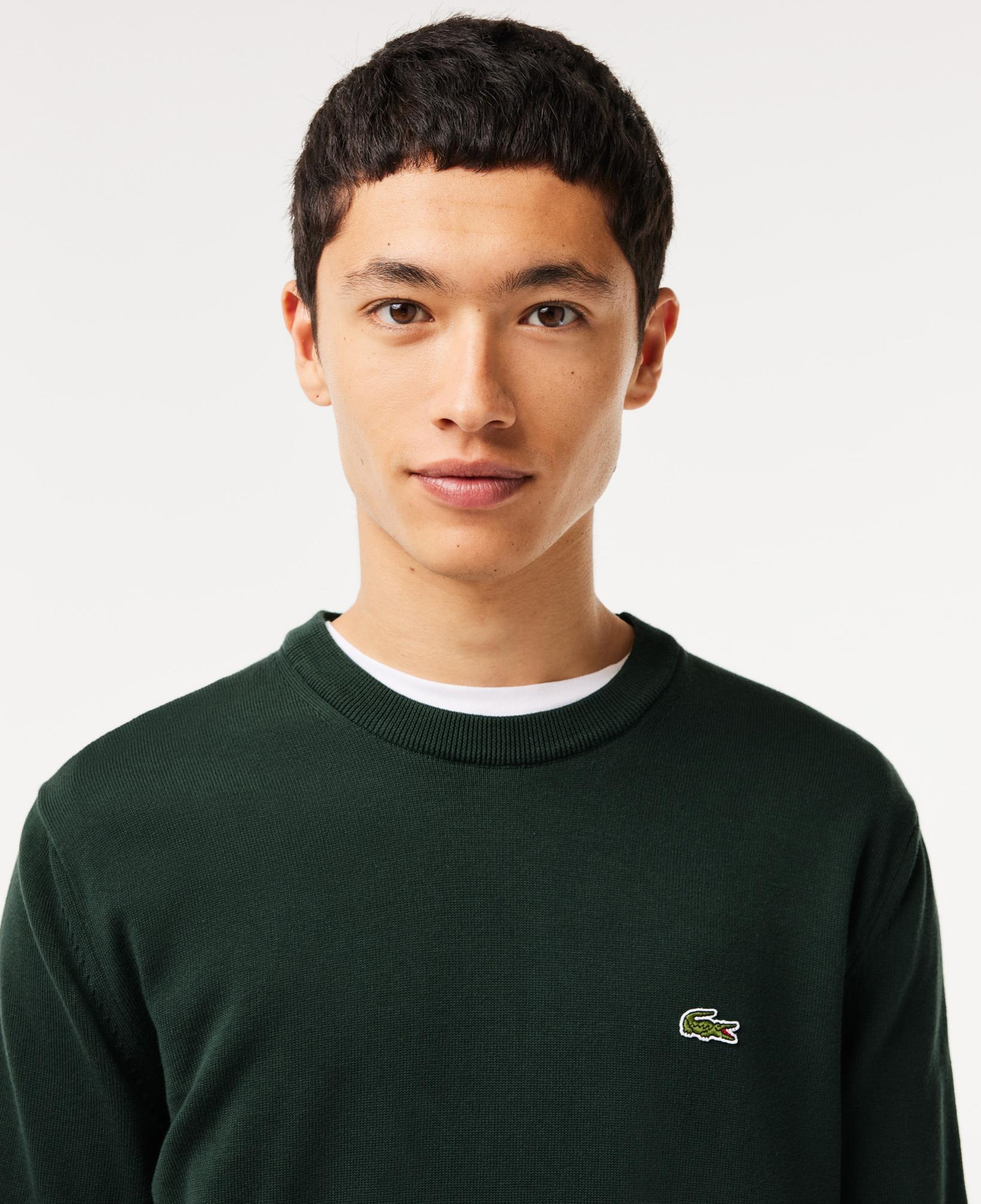 Lacoste Erkek Regular Fit Bisiklet Yaka Koyu Yeşil Kazak