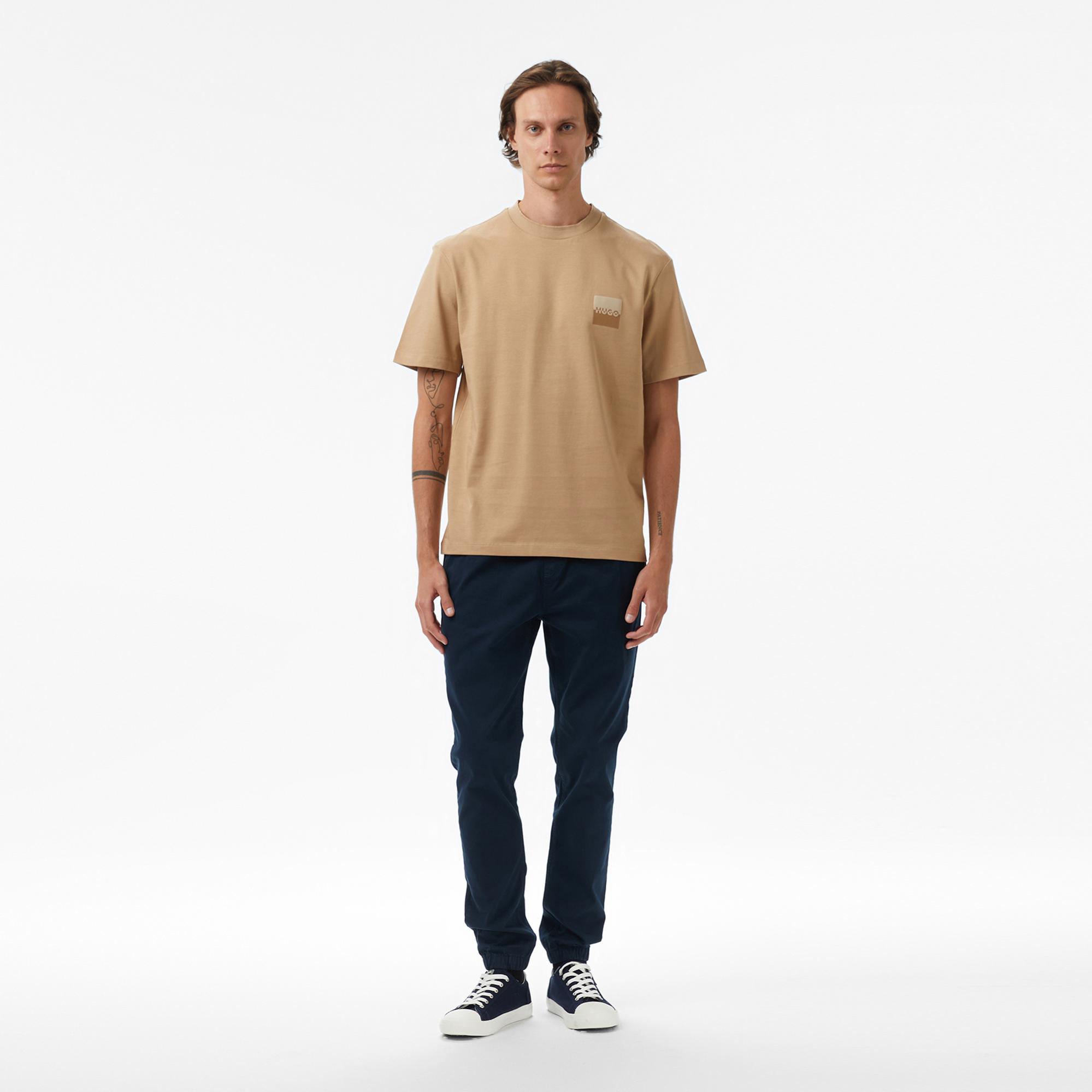 Hugo Dusplito Erkek Bej T-Shirt