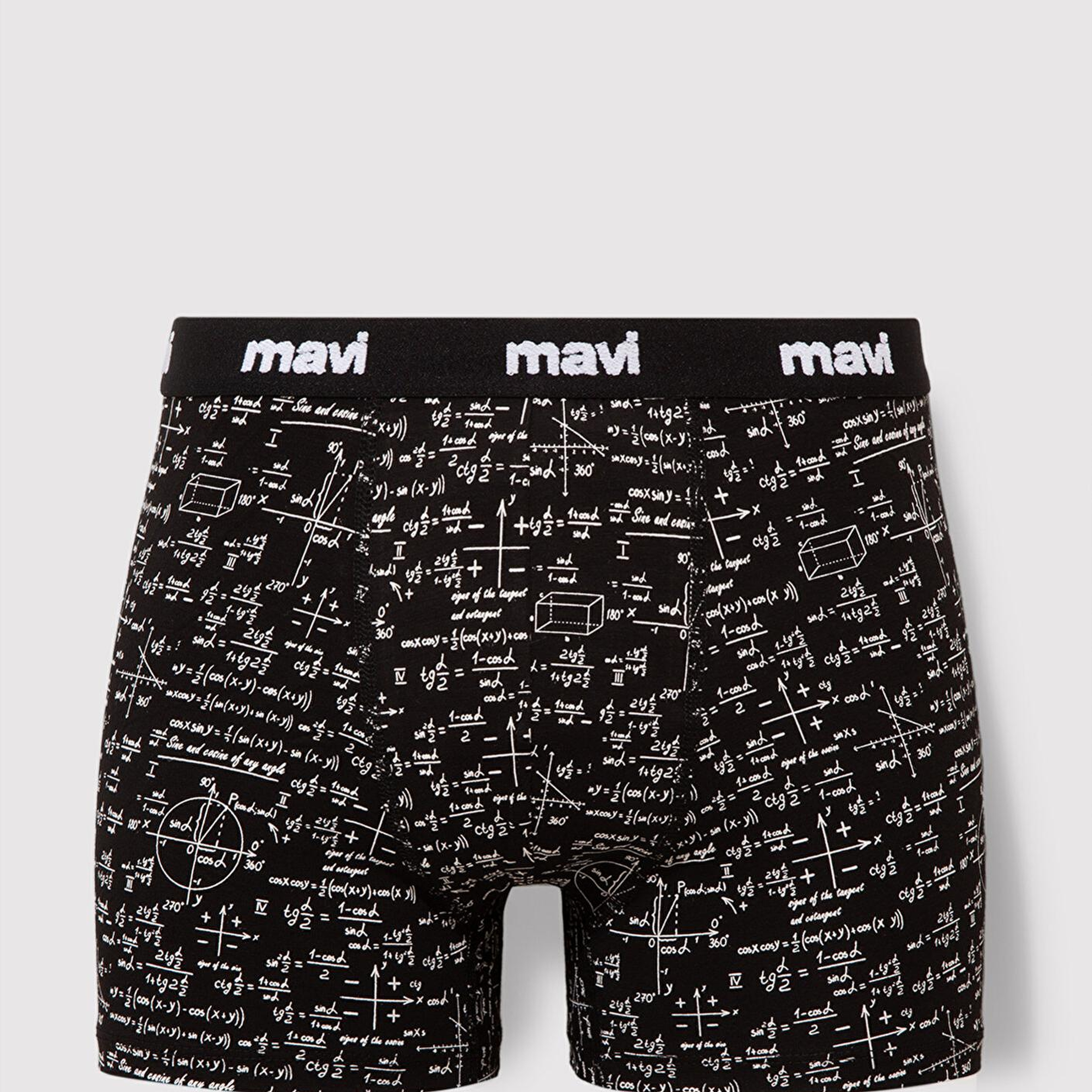 Mavi Baskılı Siyah Boxer 0910049-85857