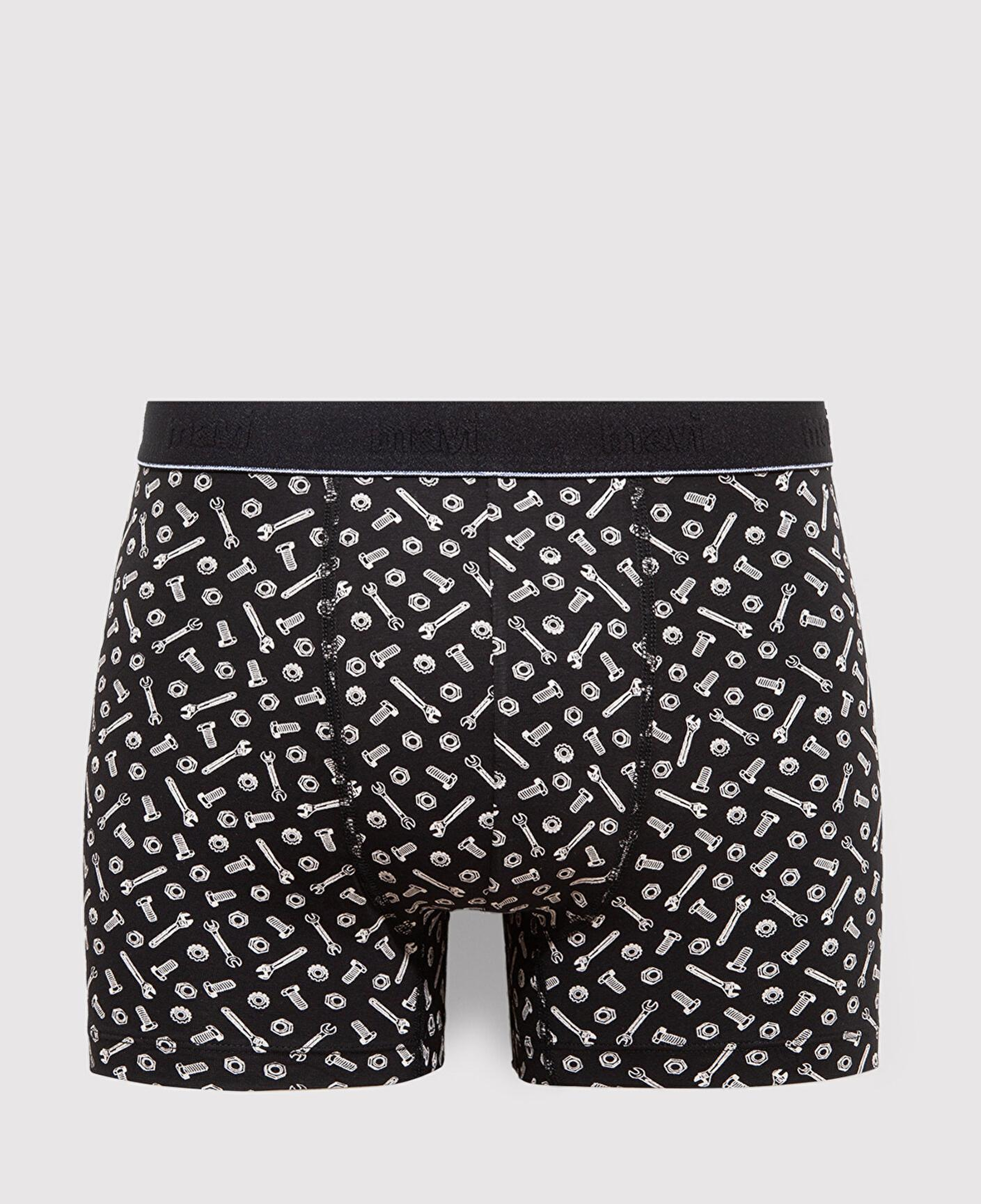 Mavi Baskılı Siyah Boxer 0910444-85857