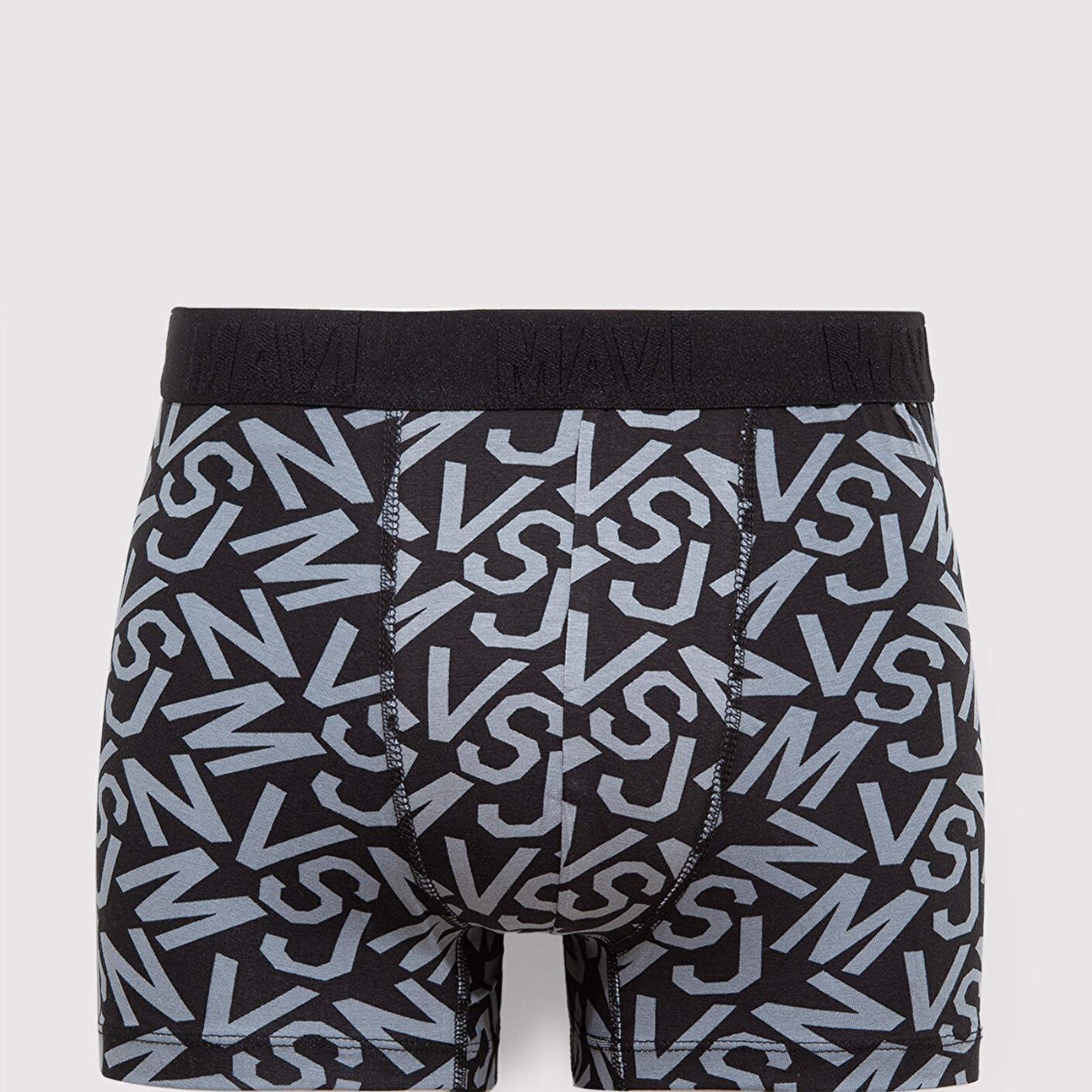 Mavi Baskılı Siyah Boxer 0910441-85857