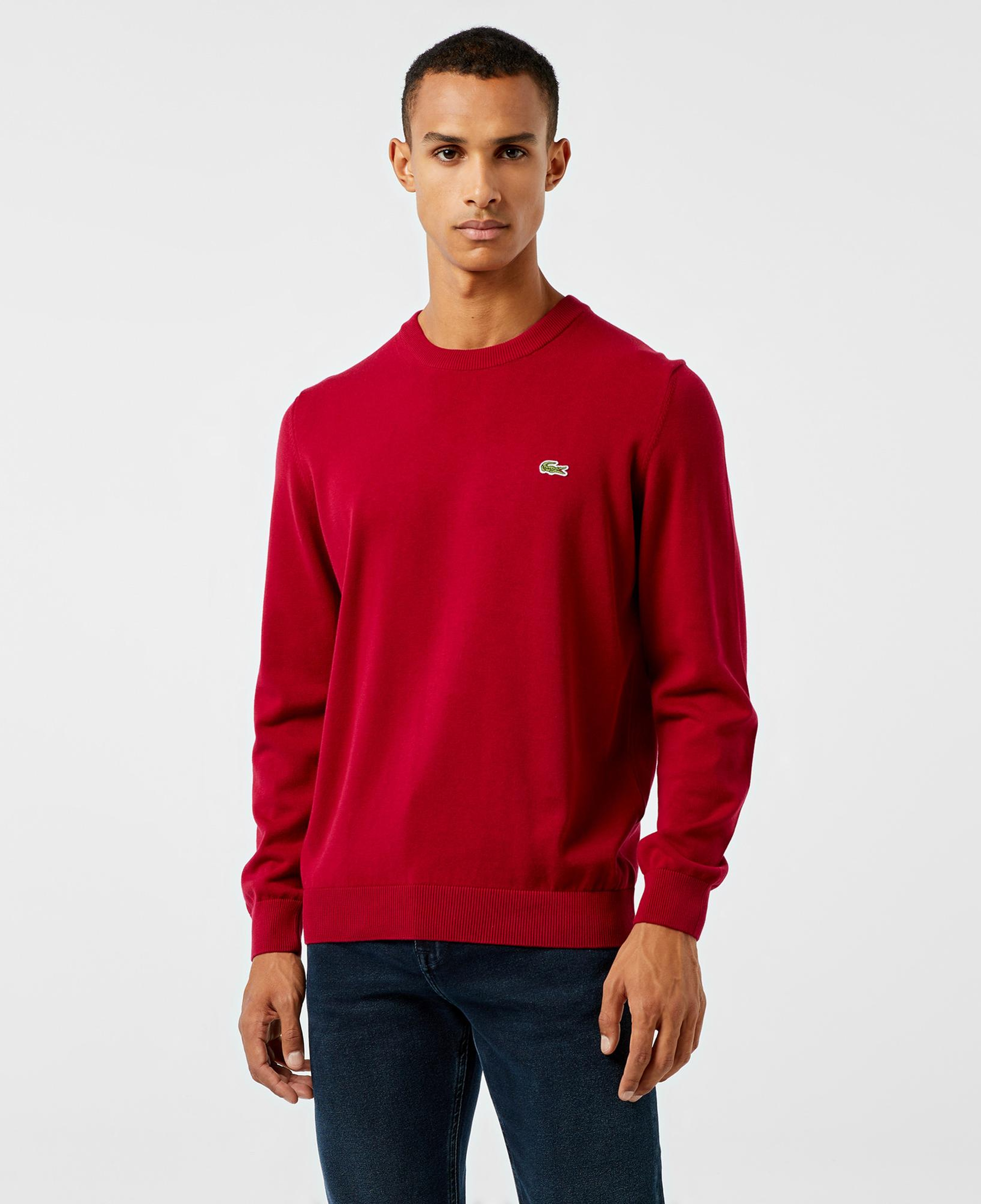 Lacoste Erkek Regular Fit Bisiklet Yaka Kırmızı Kazak