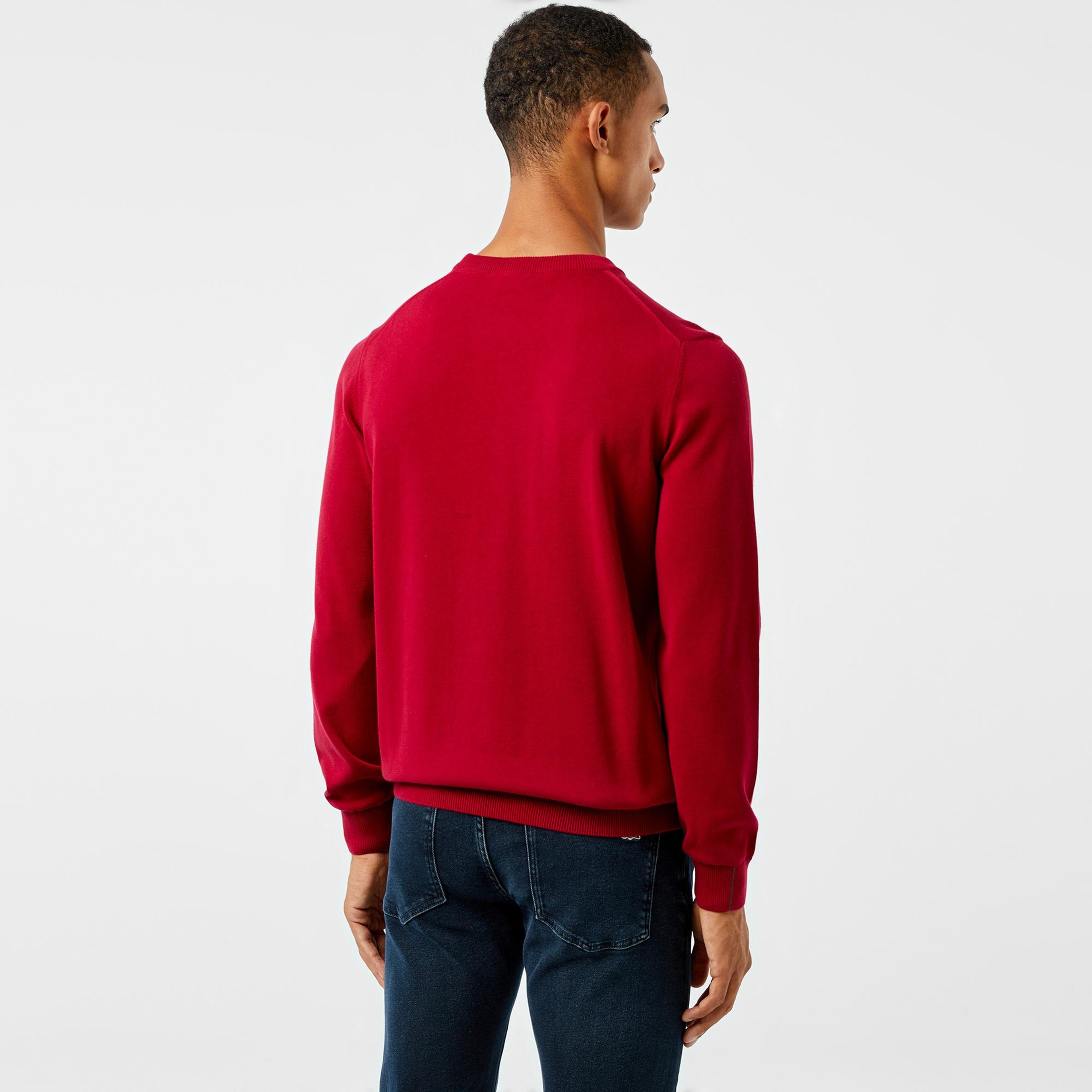 Lacoste Erkek Regular Fit Bisiklet Yaka Kırmızı Kazak