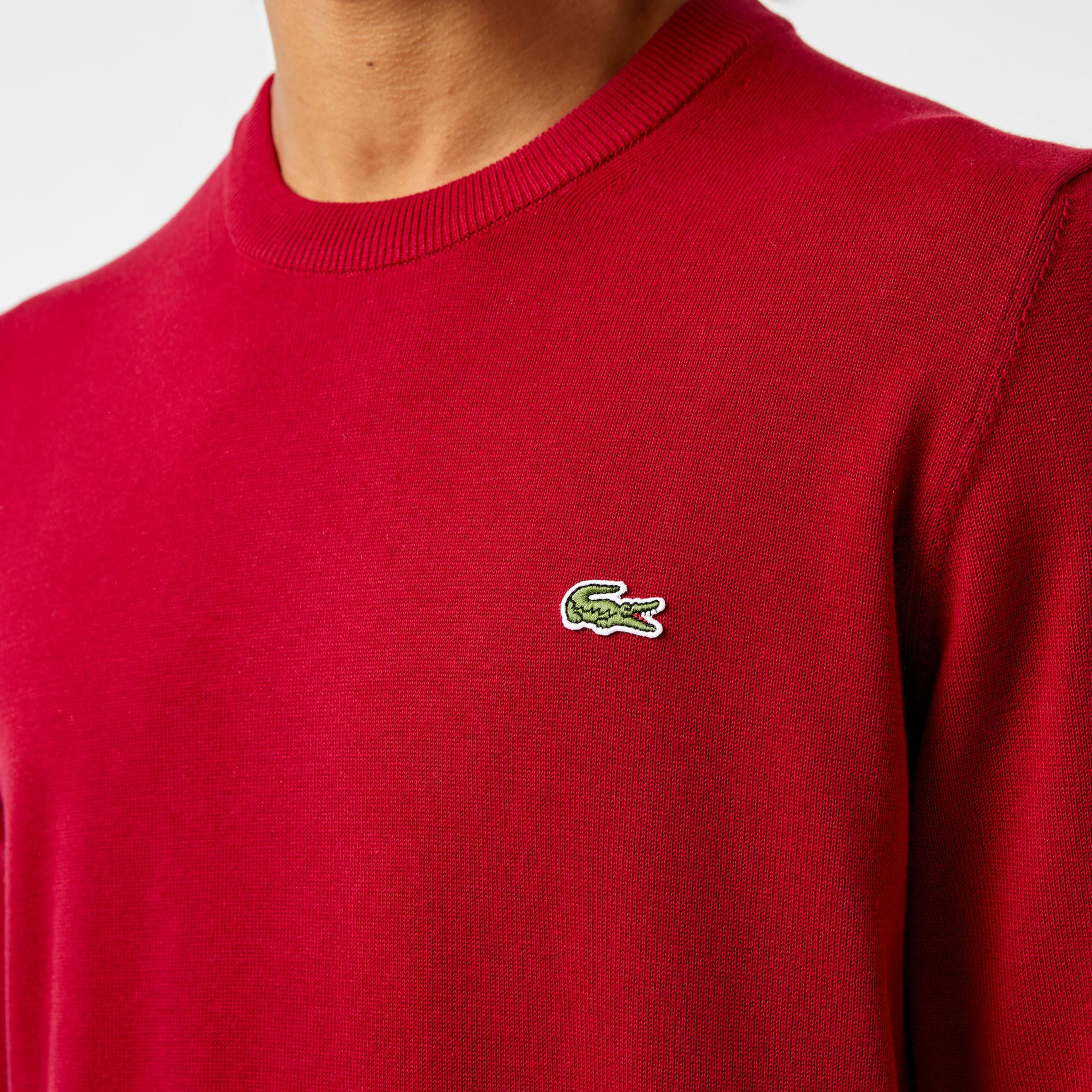 Lacoste Erkek Regular Fit Bisiklet Yaka Kırmızı Kazak