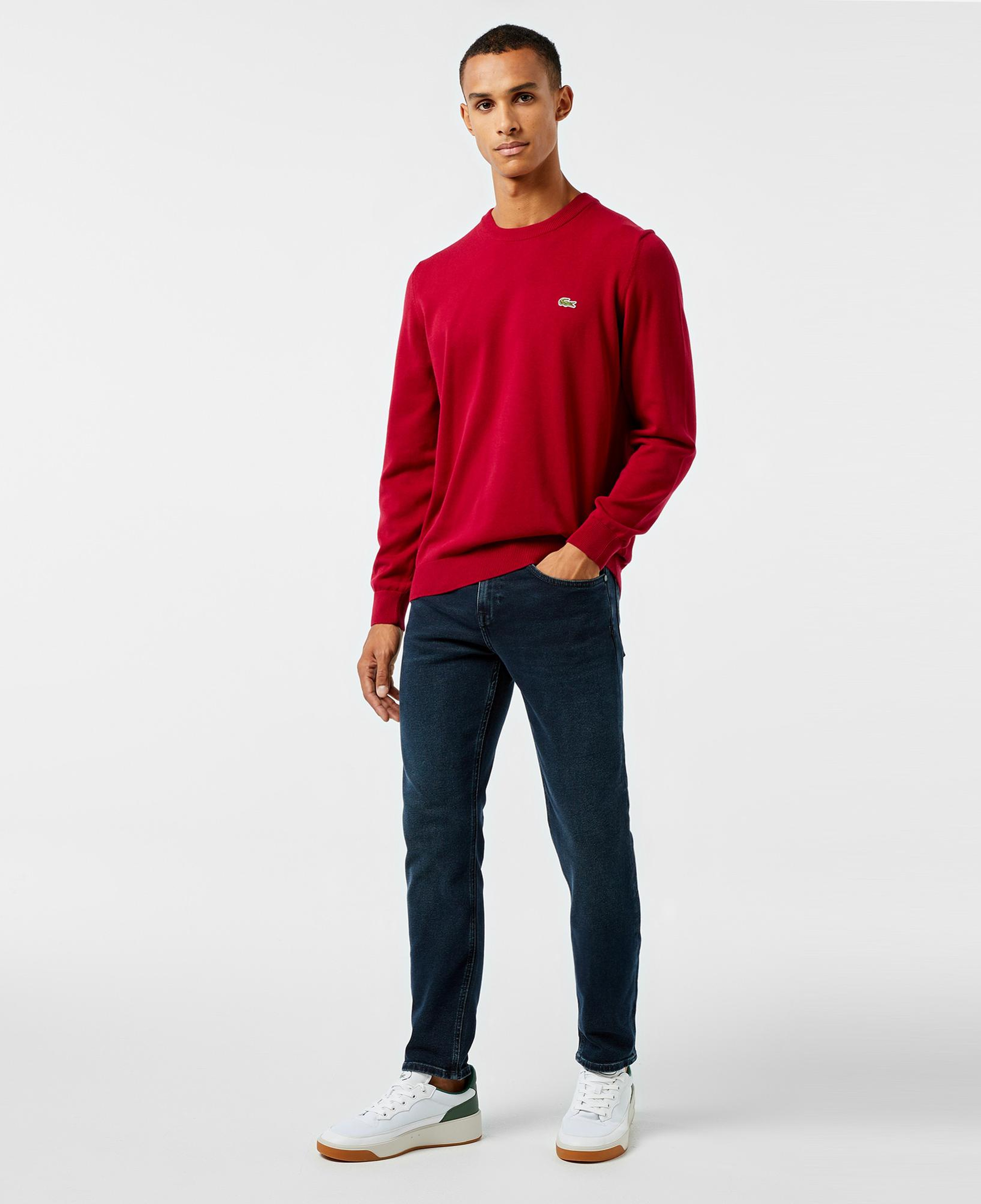 Lacoste Erkek Regular Fit Bisiklet Yaka Kırmızı Kazak