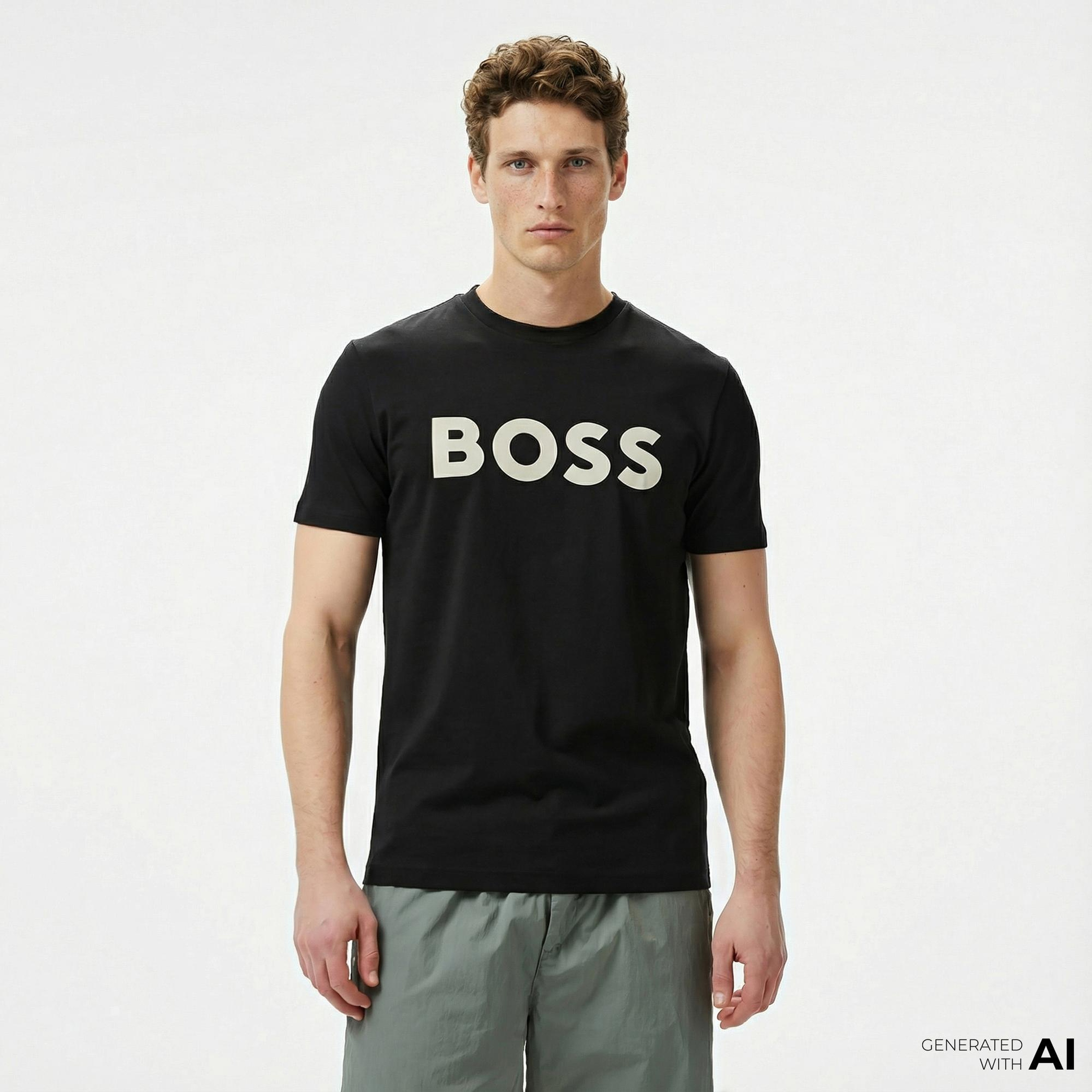 Boss Thinking Erkek Siyah T-Shirt