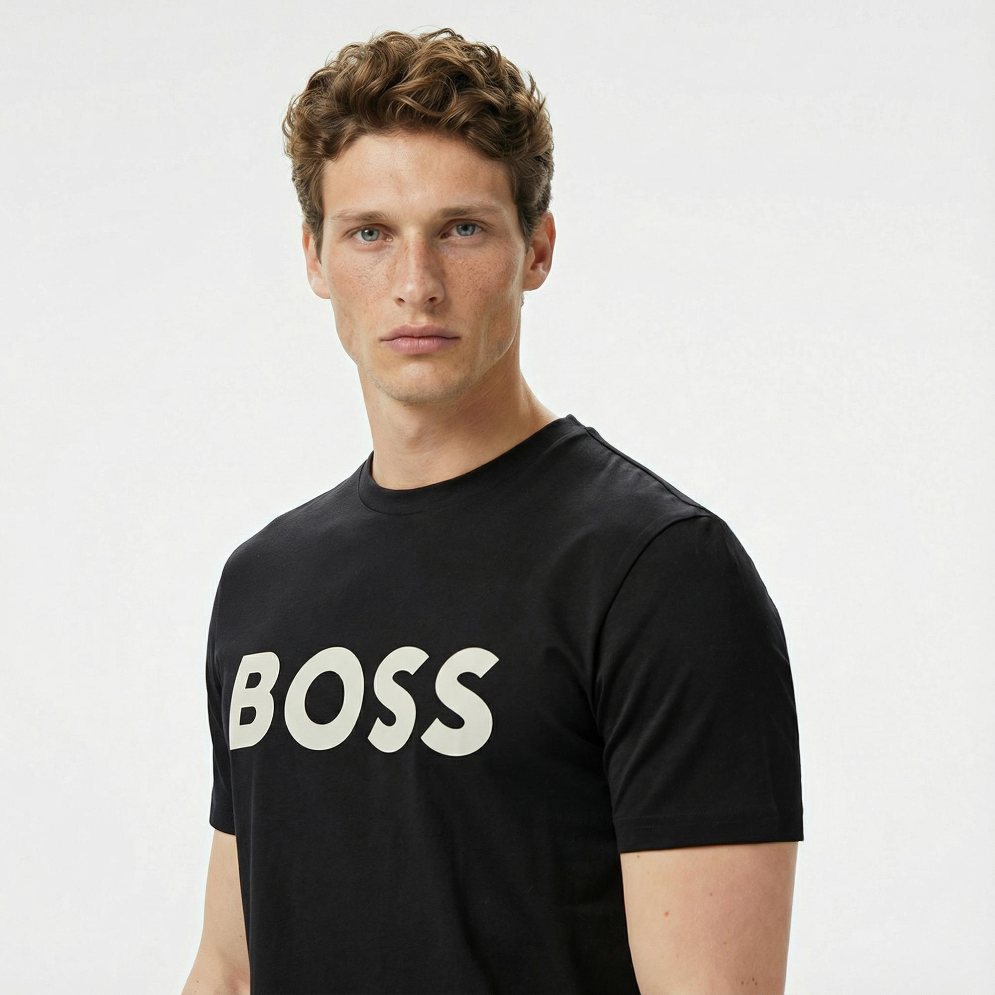 Boss Thinking Erkek Siyah T-Shirt