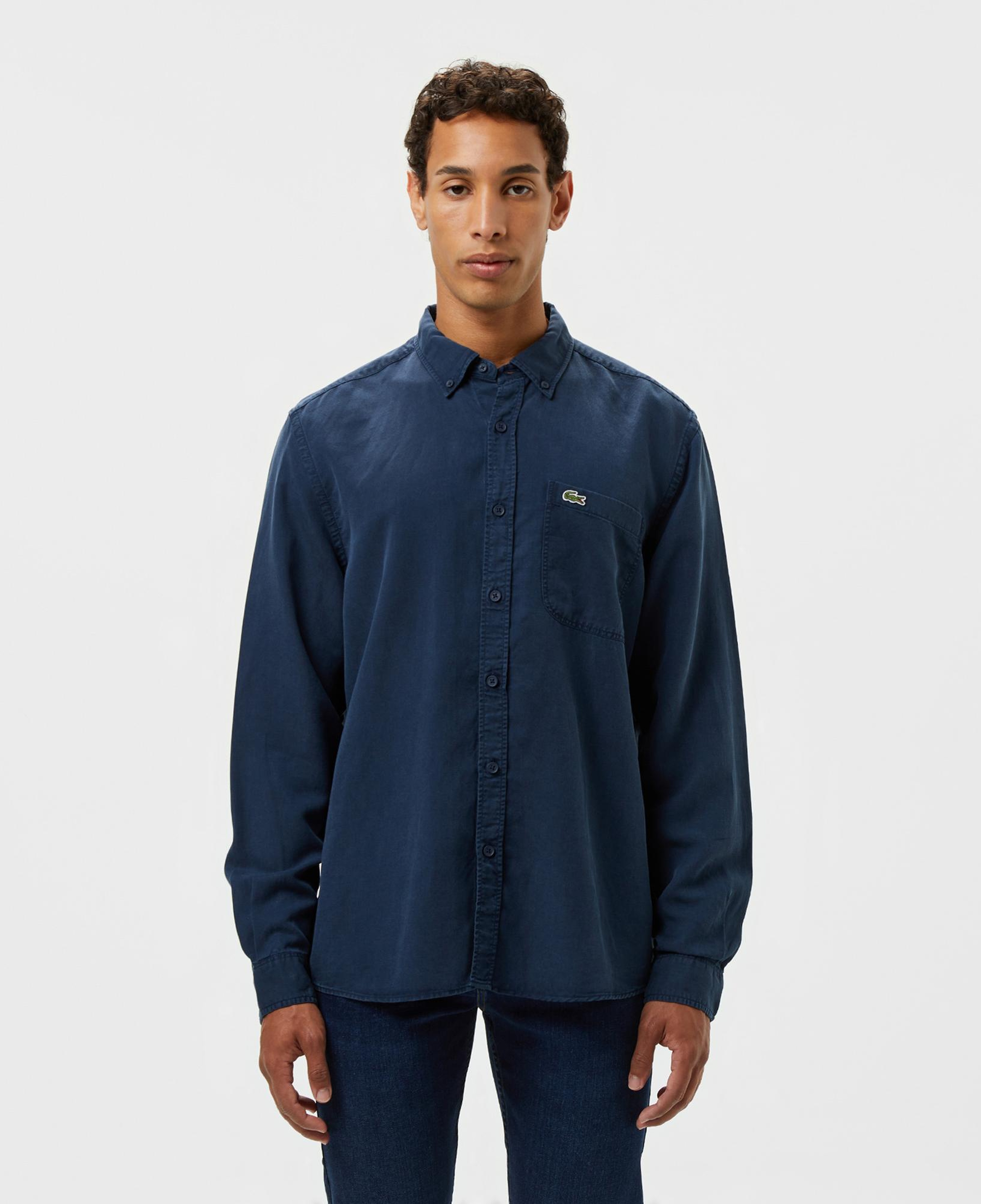 Lacoste Erkek Slim Fit Düğmeli Yaka Lacivert Gömlek