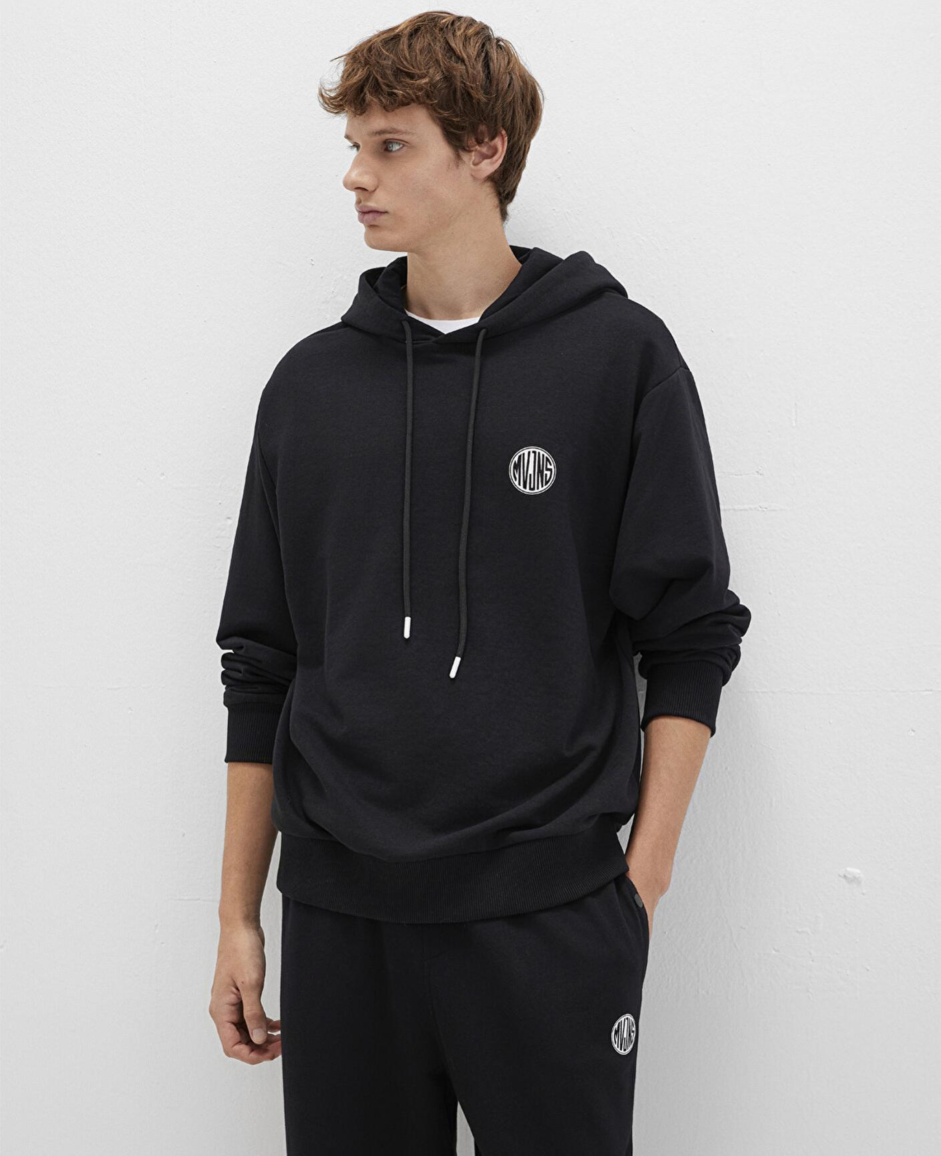 Mavi MVJNS Logo Baskılı Kapüşonlu Siyah Sweatshirt 0611786-900