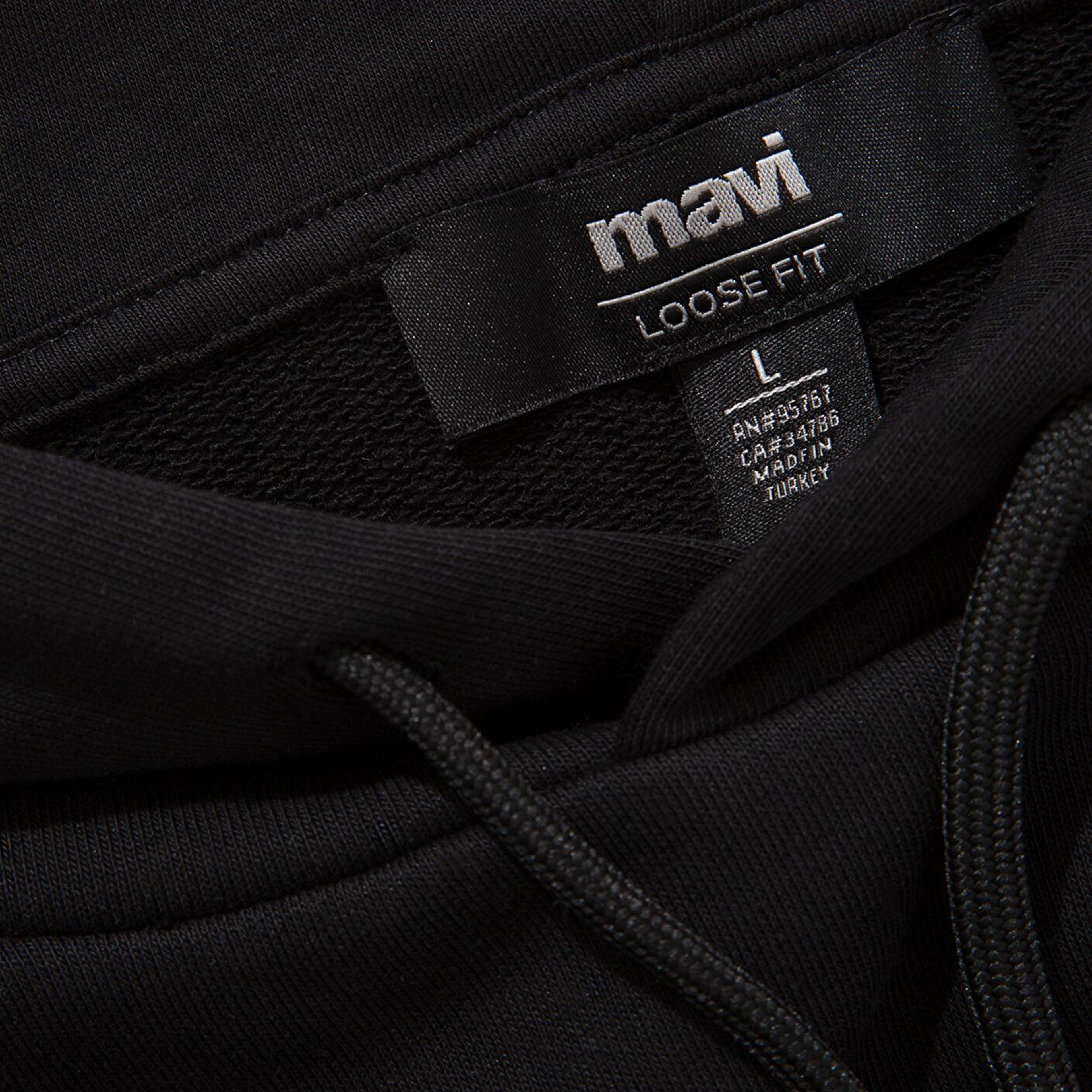 Mavi MVJNS Logo Baskılı Kapüşonlu Siyah Sweatshirt 0611786-900